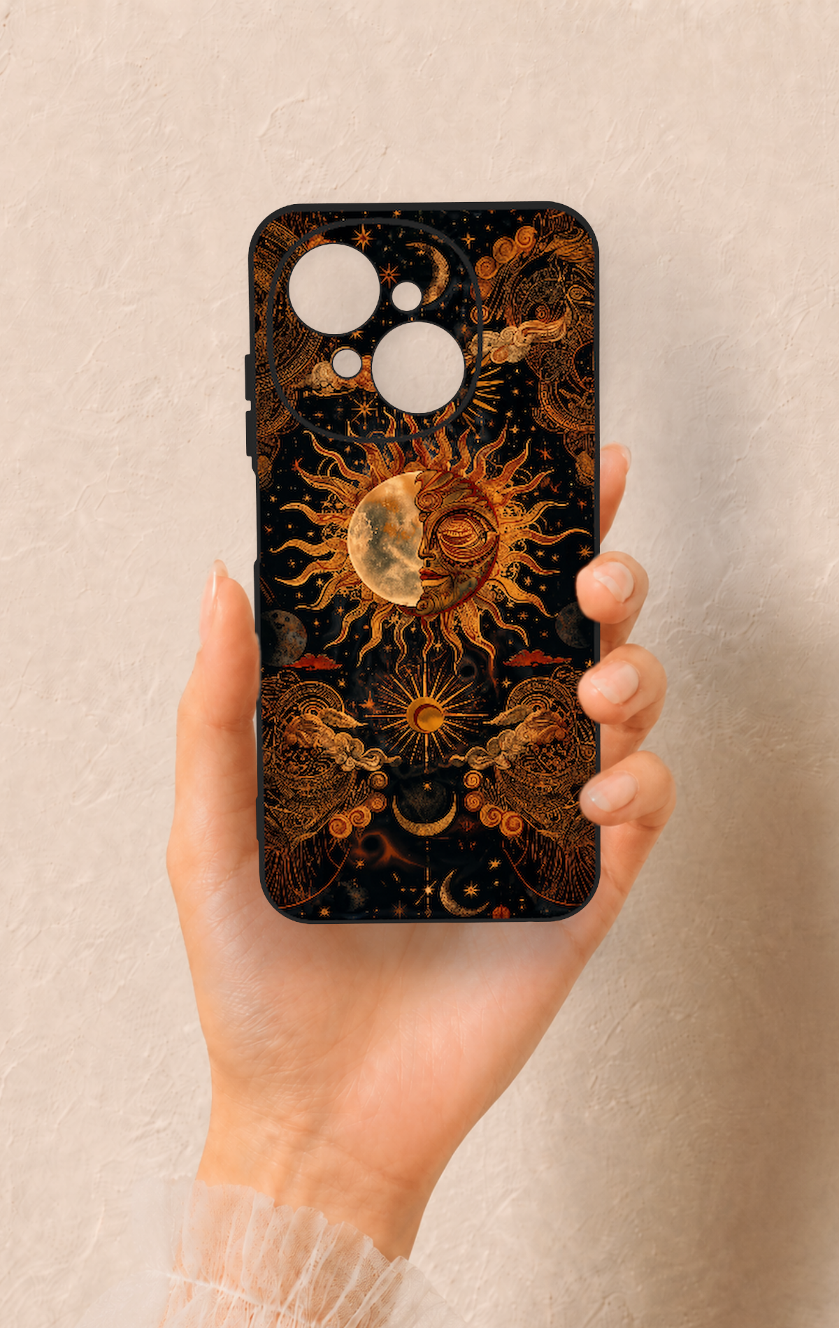Tecno Spark Go1 Uyumlu Mistik Güneş Desenli Silikon Kılıf