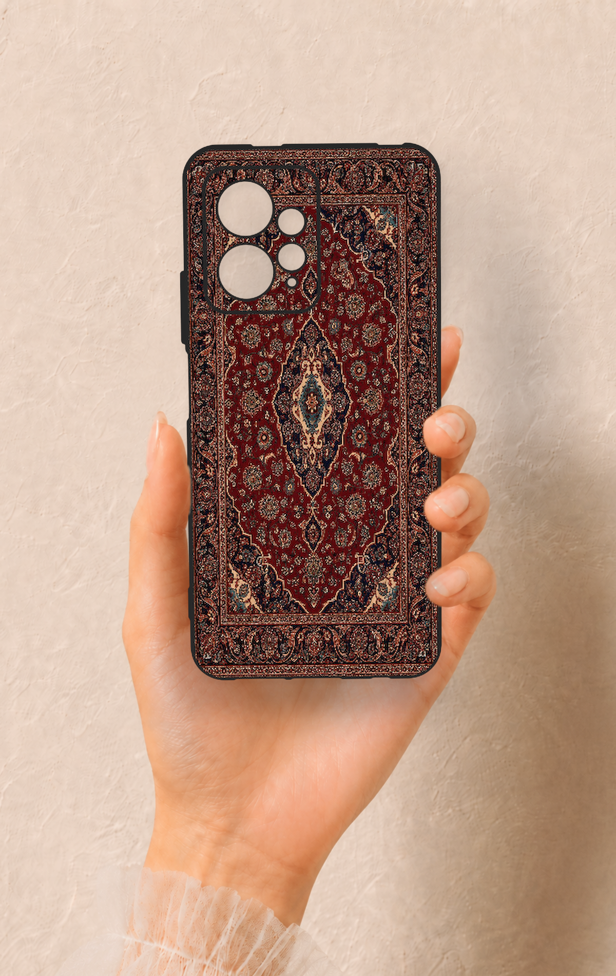 Redmi Note 12 4G Uyumlu Acem Halı Desenli Silikon Kılıf