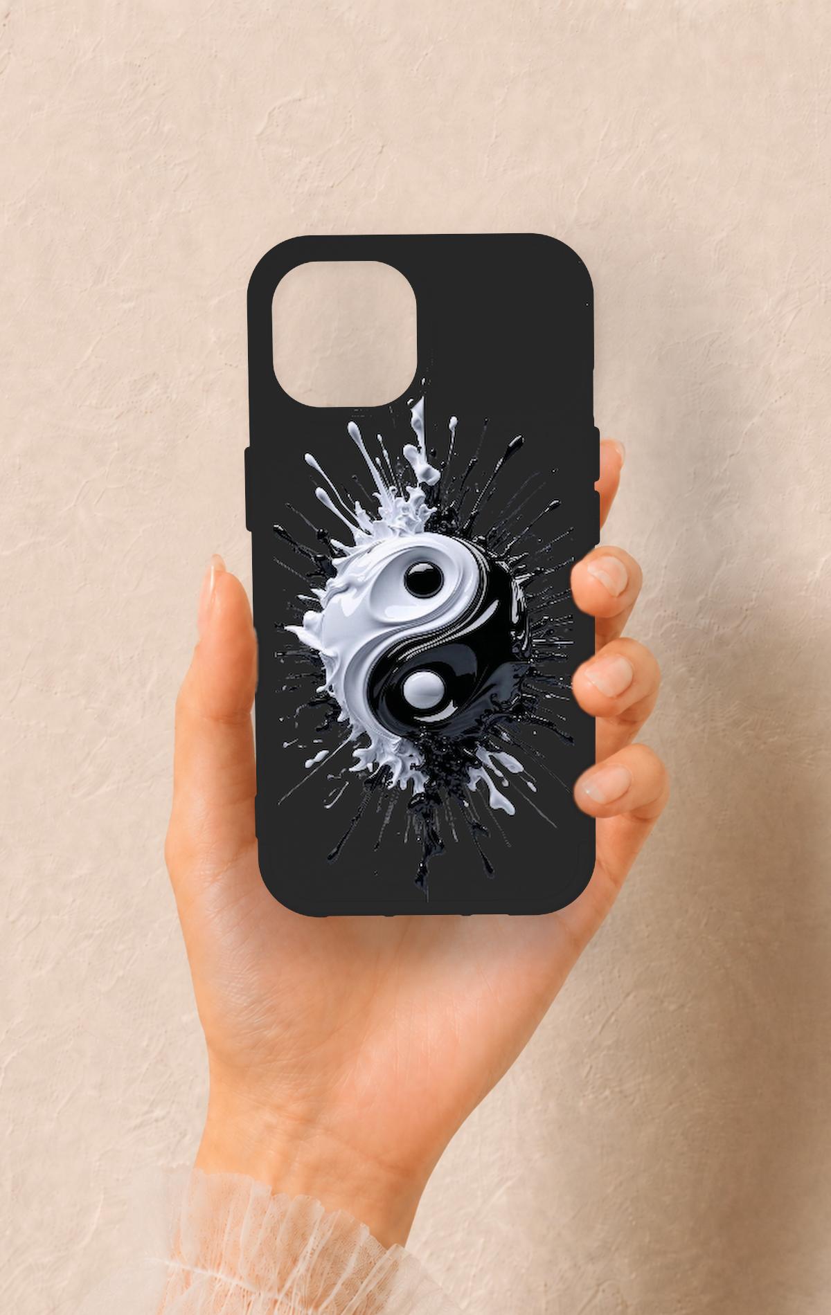 iPhone 15 Uyumlu İyi ve Kötü Desenli Silikon Kılıf