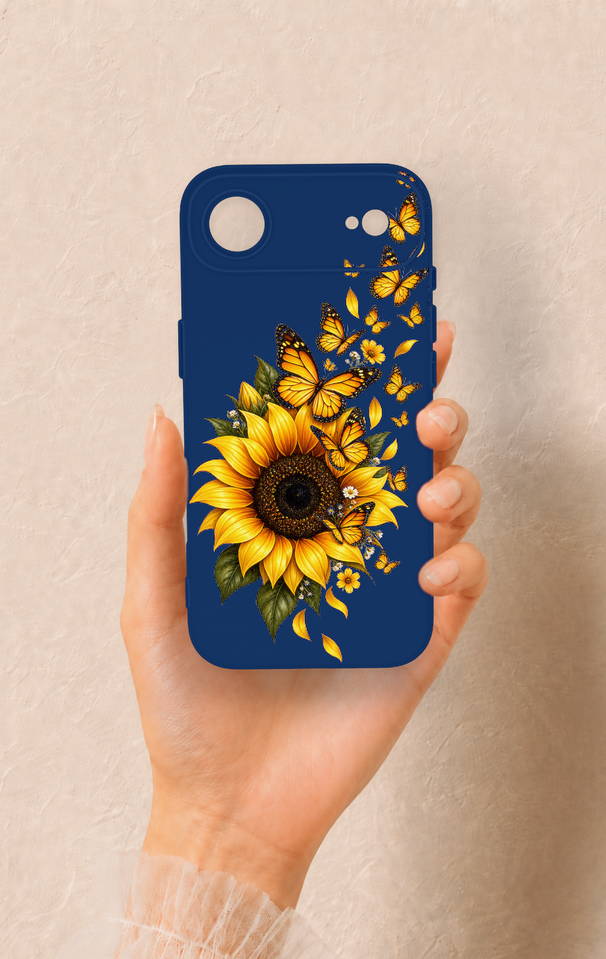 iPhone 17 Air Uyumlu Ayçiçeği Desenli Silikon Kılıf