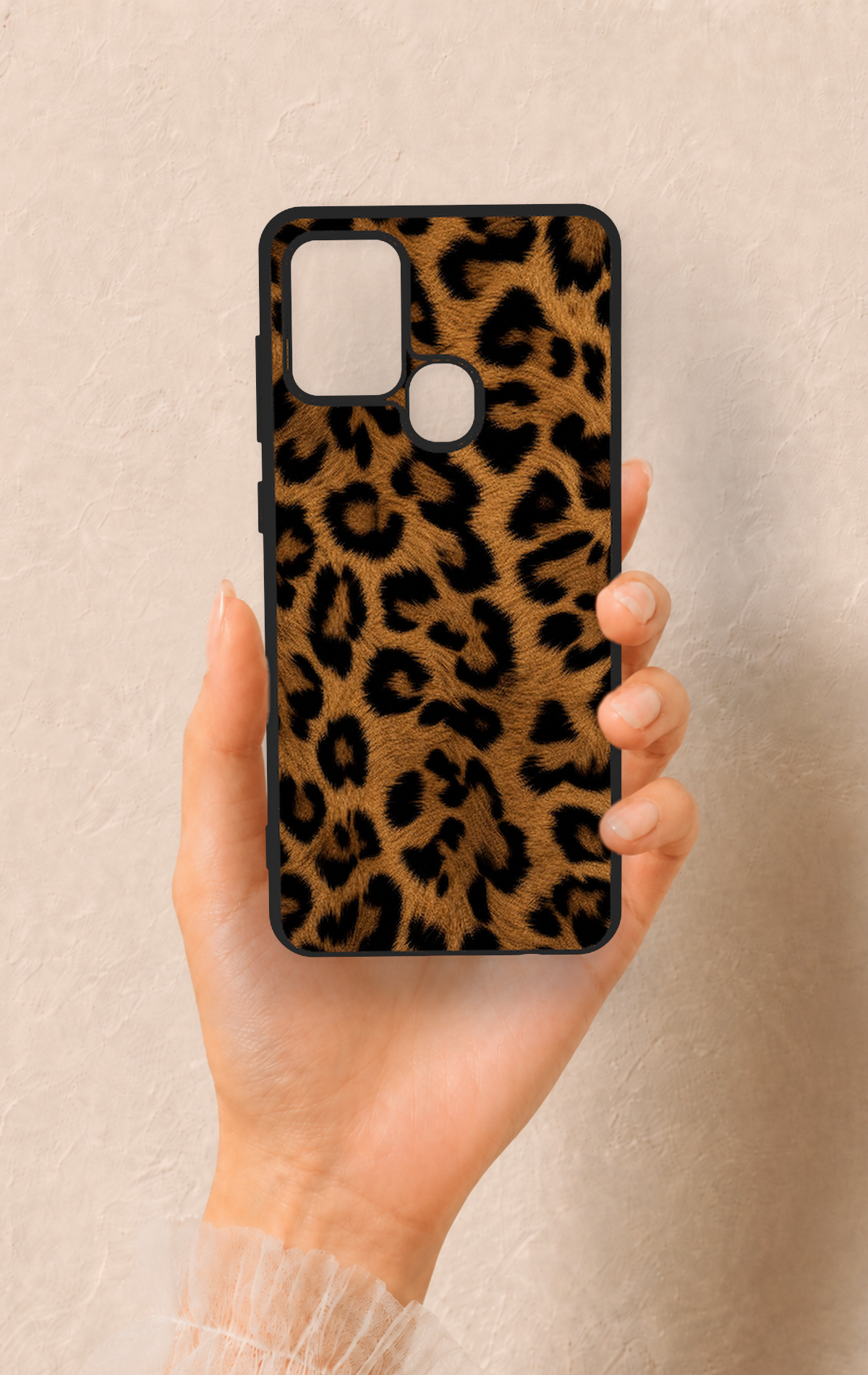 Samsung A21S Uyumlu Koyu Leopar Deri Desenli Silikon Kılıf