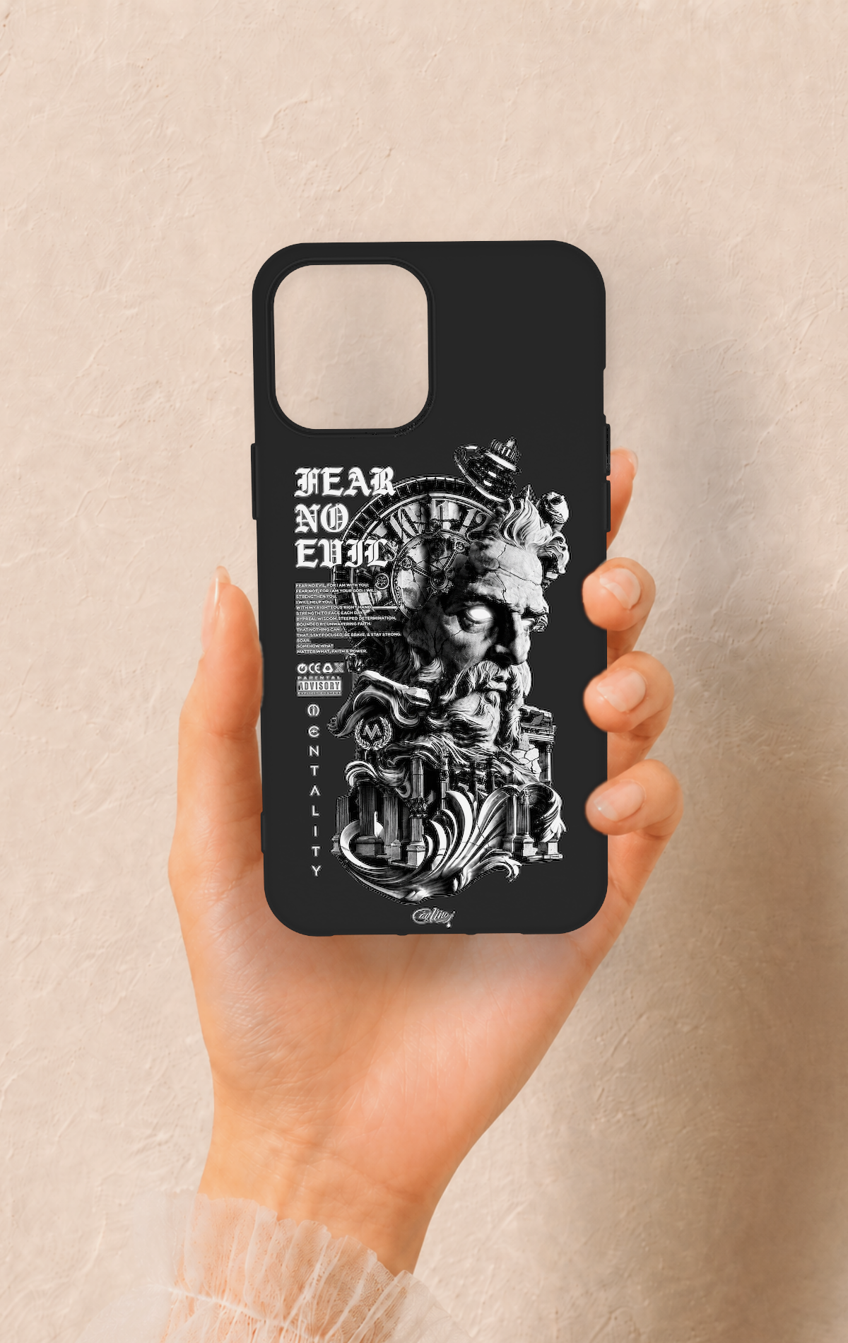 iPhone 12 Pro Max Uyumlu Fear No Evil Desenli Silikon Kılıf