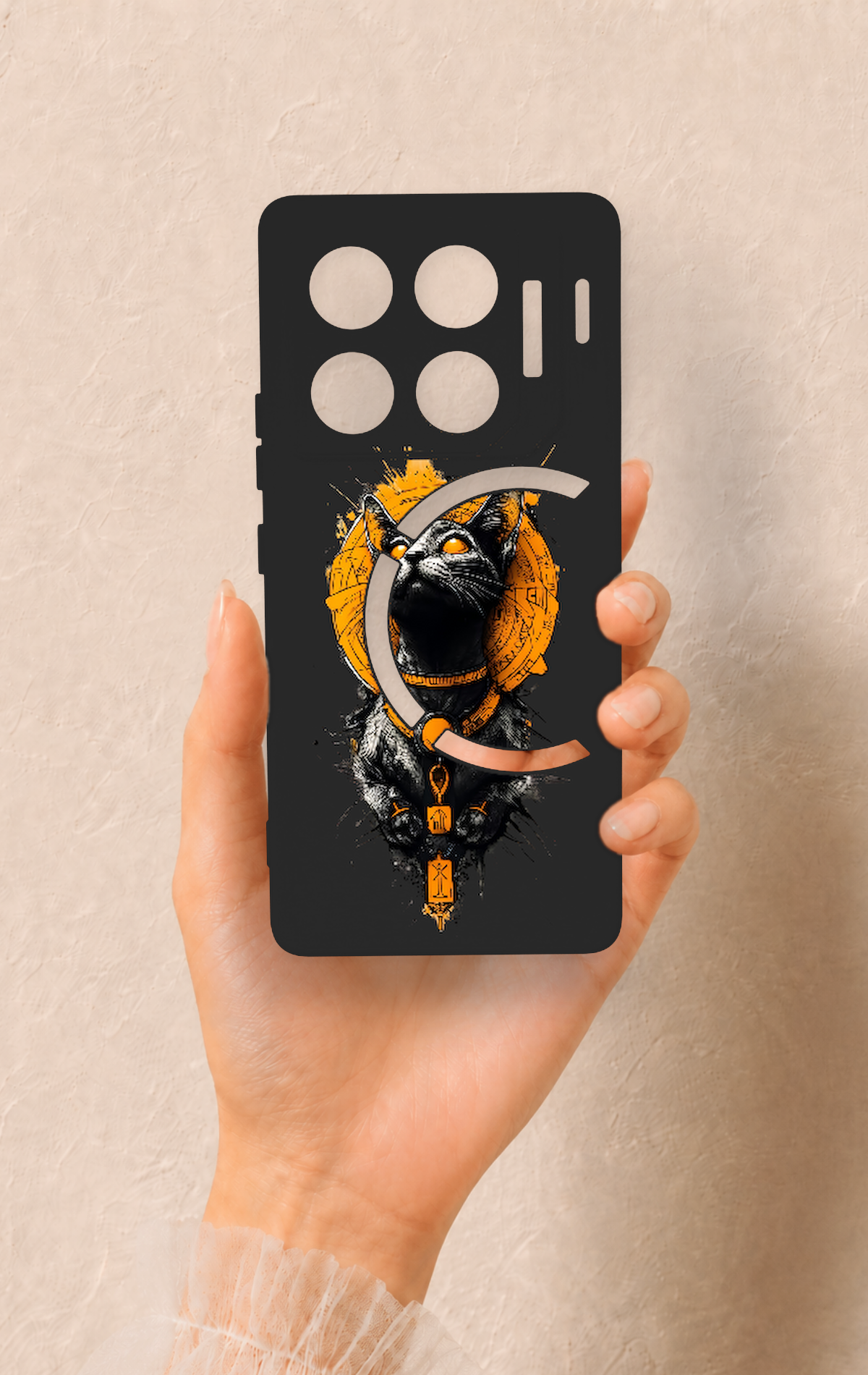 İnfinix Gt 20 Pro Uyumlu Mısırlı Kedi Tanrısı Desenli Silikon Kılıf