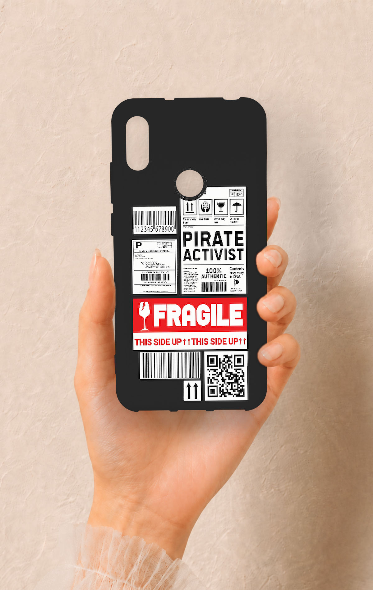 Huawei Y6 2019 Uyumlu Fragile Desenli Silikon Kılıf