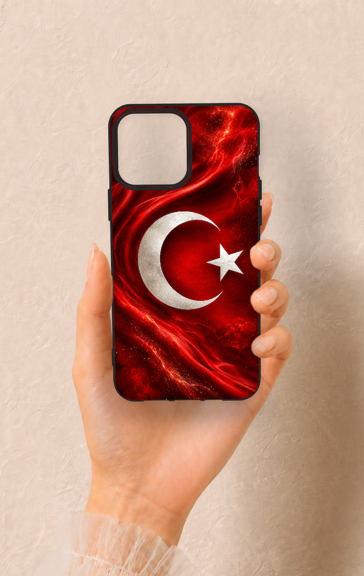 iPhone 13 Pro Max Uyumlu Türk Bayrağı Desenli Silikon Kılıf