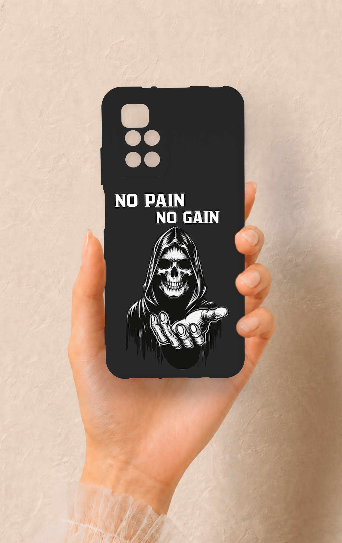 Redmi 10 2022 Uyumlu No Pain No Gain Desenli Silikon Kılıf