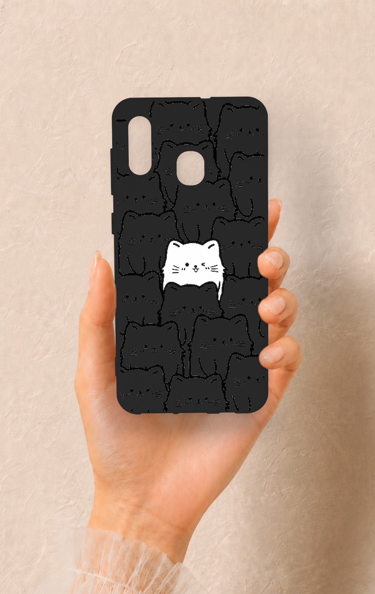 Samsung A20-A30 Uyumlu Many Cats Desenli Silikon Kılıf
