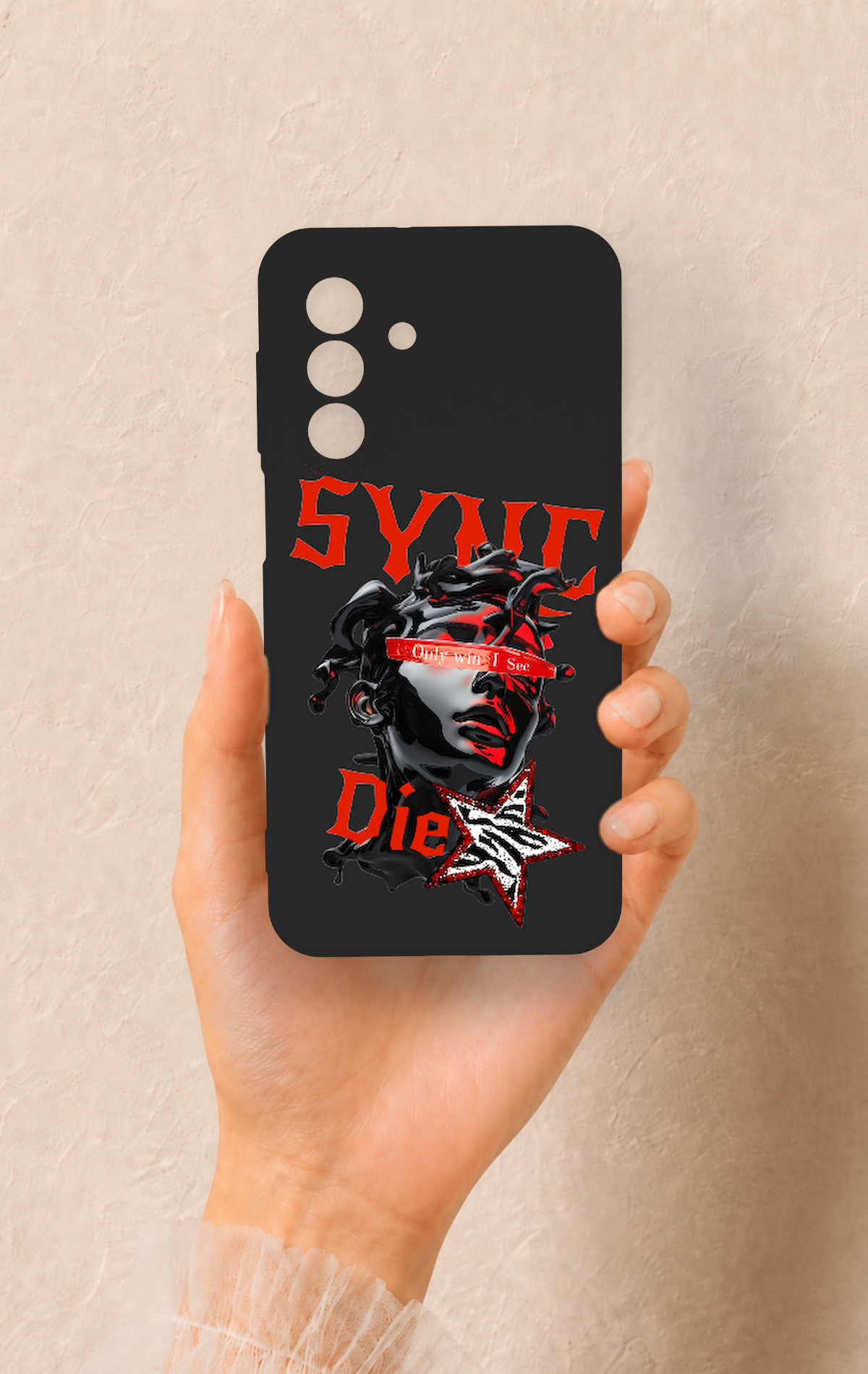 Samsung A17 Uyumlu Sync Die Desenli Silikon Kılıf