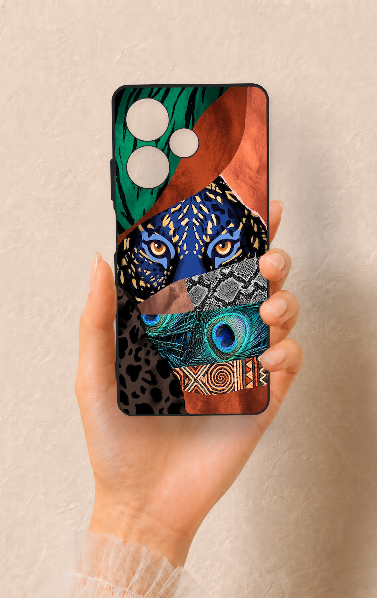 İnfinix Hot 30 Uyumlu Amazon Kaplan Desenli Silikon Kılıf