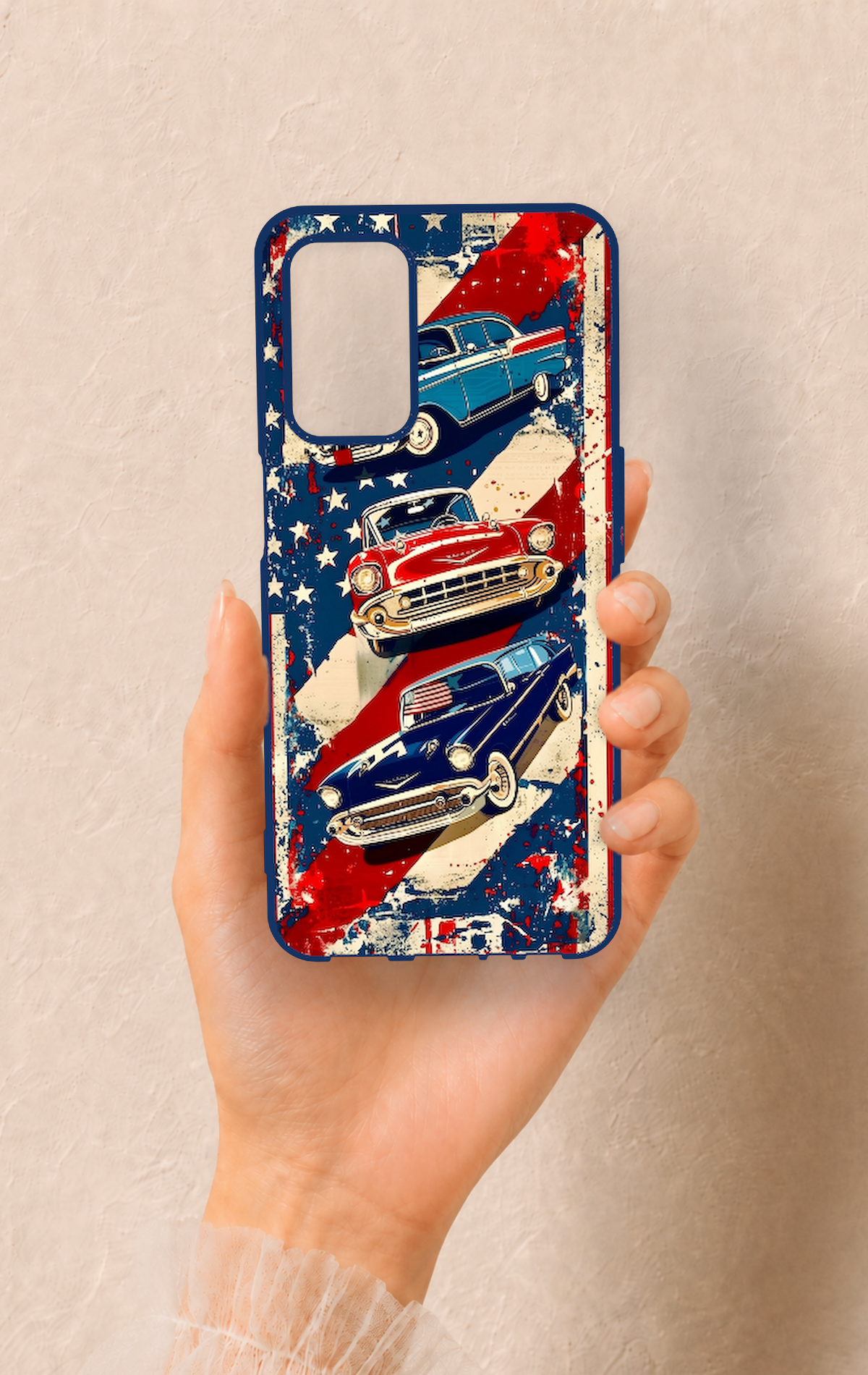 Oppo A55 Uyumlu Amerikan Chevrolet Desenli Silikon Kılıf