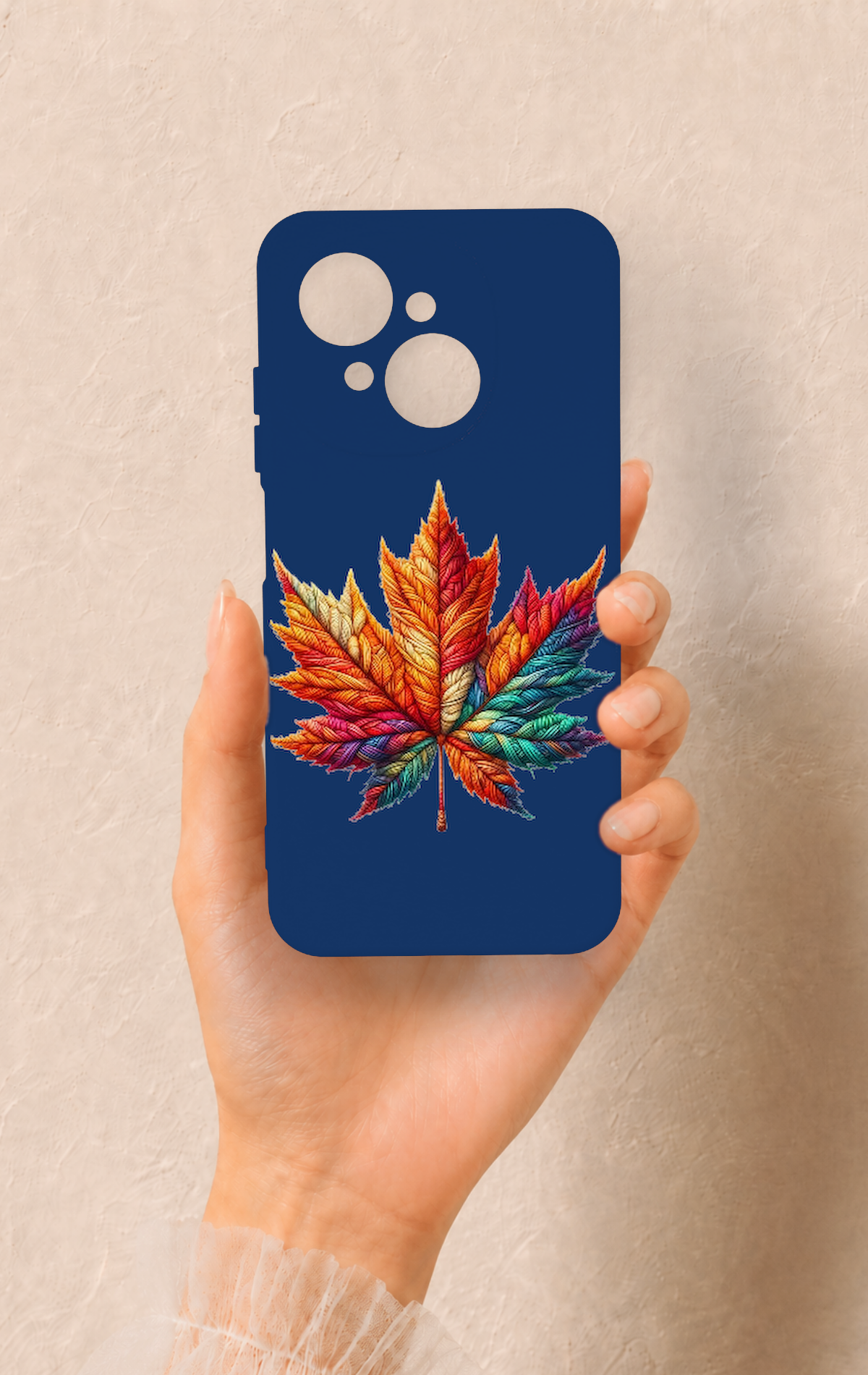 Tecno Spark Go1 Uyumlu Renkli Yaprak Desenli Silikon Kılıf