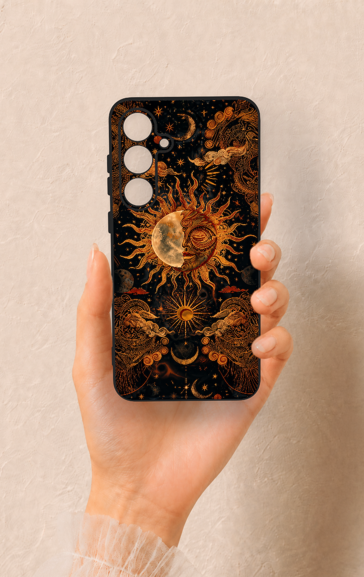 Samsung S24Fe Uyumlu Mistik Güneş Desenli Silikon Kılıf