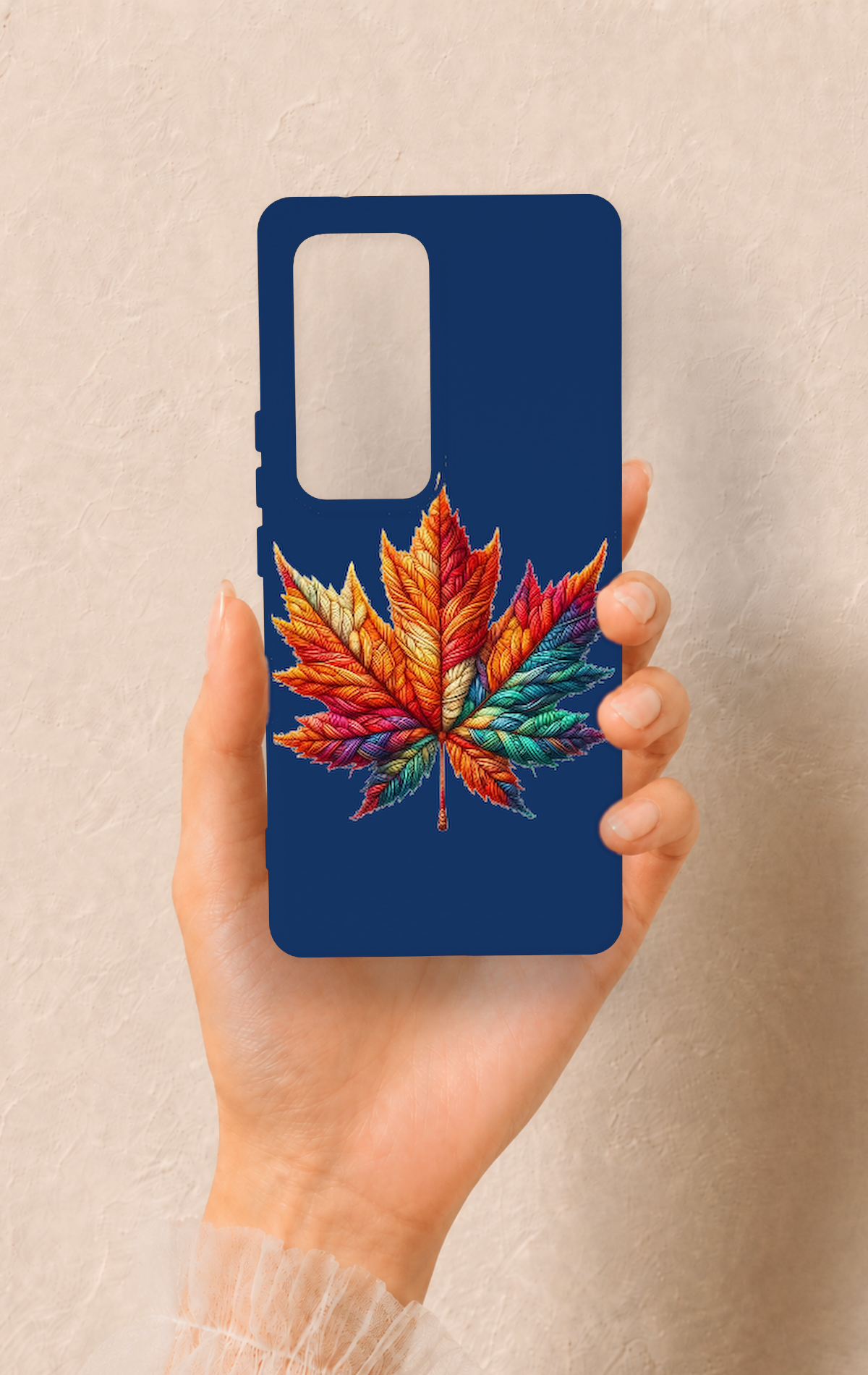Vivo V30 Uyumlu Renkli Yaprak Desenli Silikon Kılıf