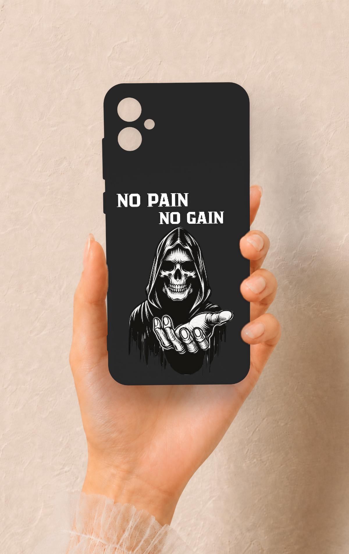 Samsung A05 Uyumlu No Pain No Gain Desenli Silikon Kılıf