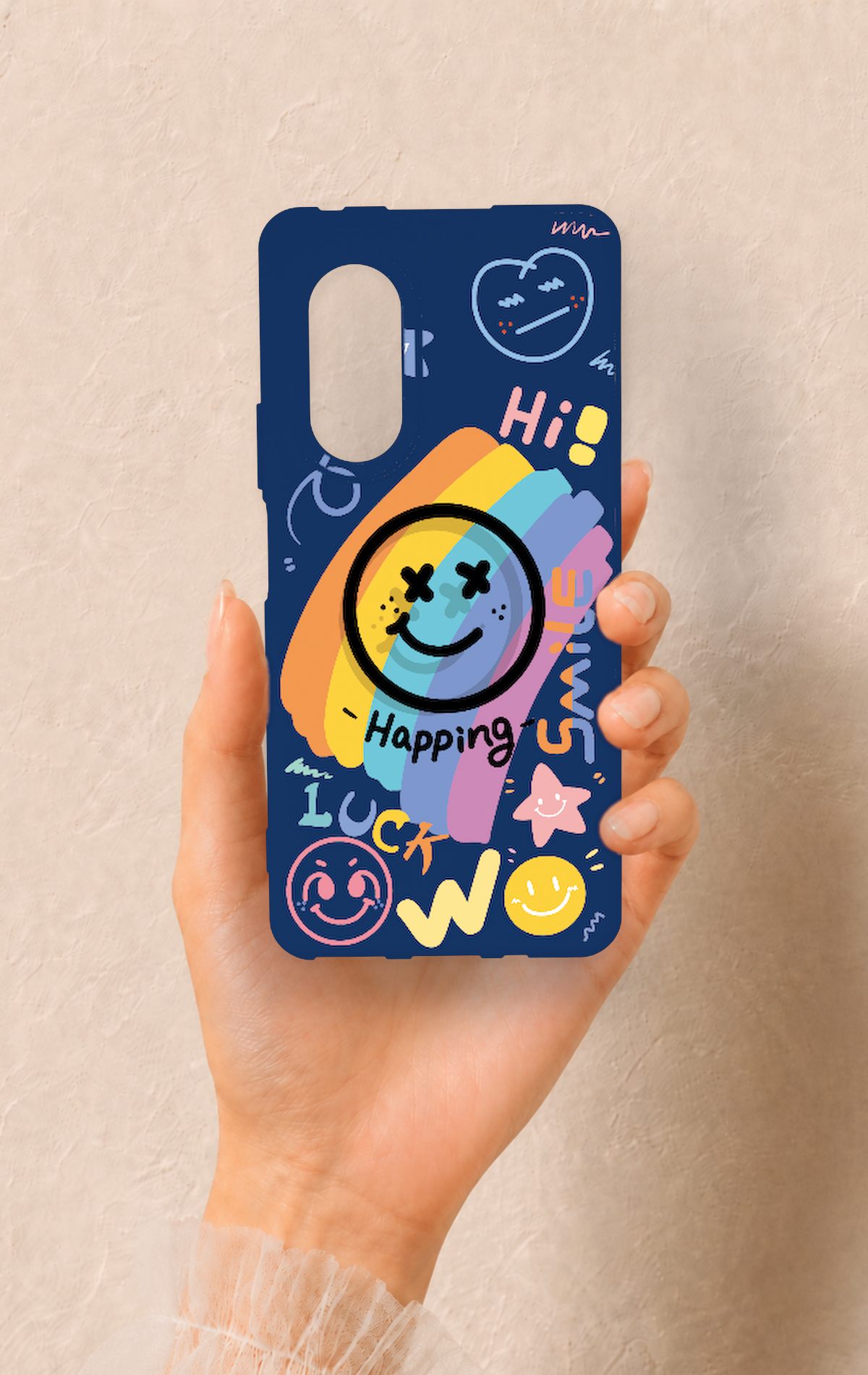 Huawei Nova 9Se Uyumlu Happing Smile Desenli Silikon Kılıf