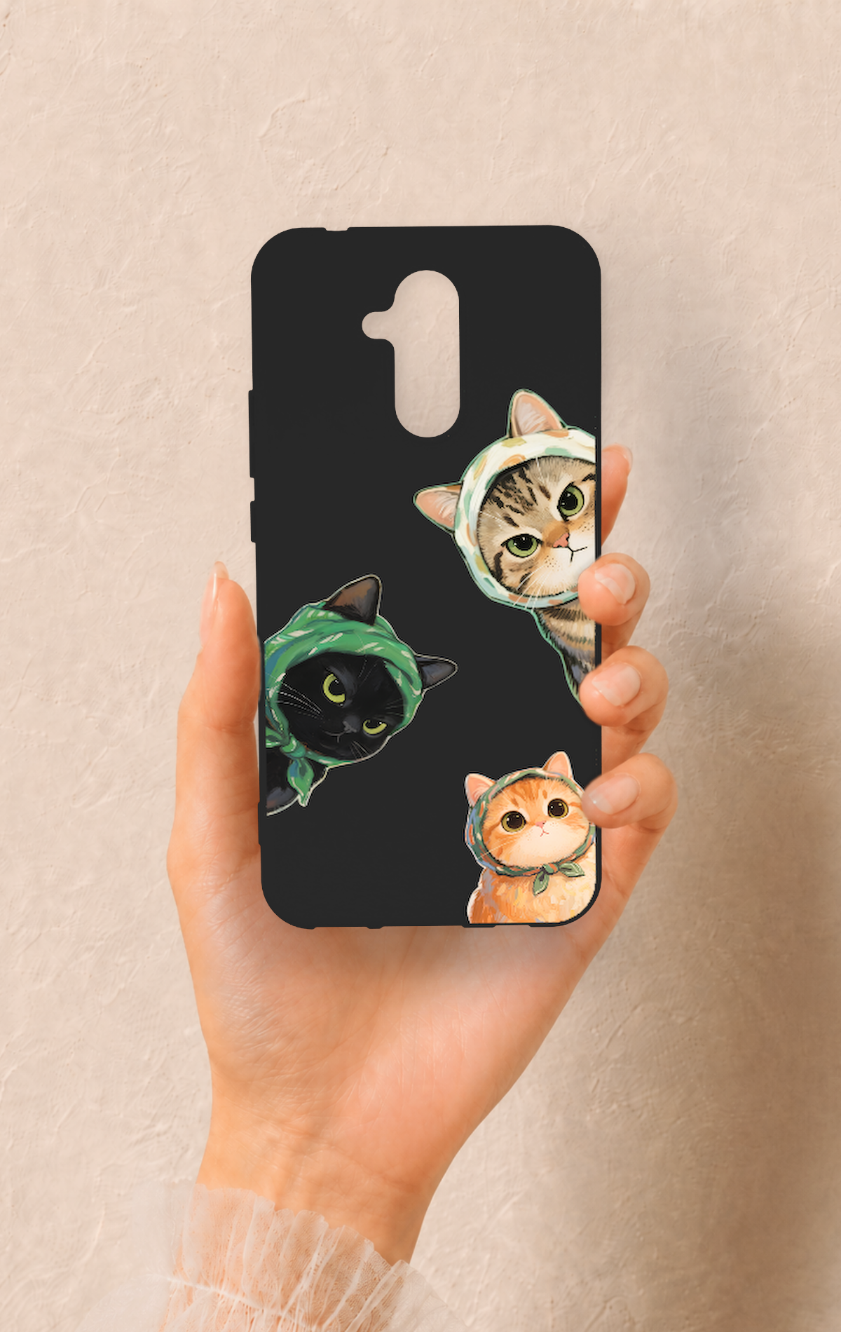 Huawei Mate 20 Lite Uyumlu Kedi Ekibi Desenli Silikon Kılıf
