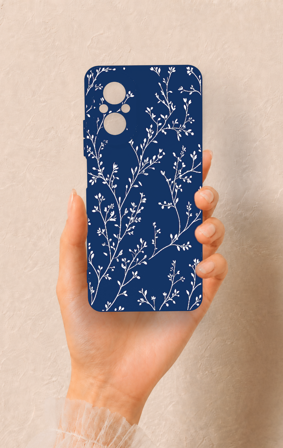 Realme 12 Lite Uyumlu İnce Yaprak Dalı Desenli Silikon Kılıf
