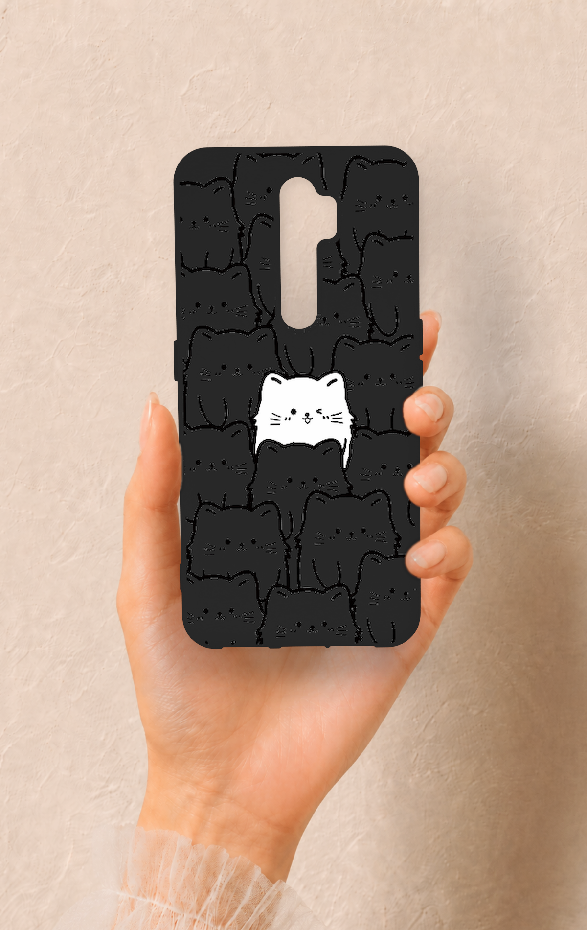 Oppo A9 2020 Uyumlu Many Cats Desenli Silikon Kılıf