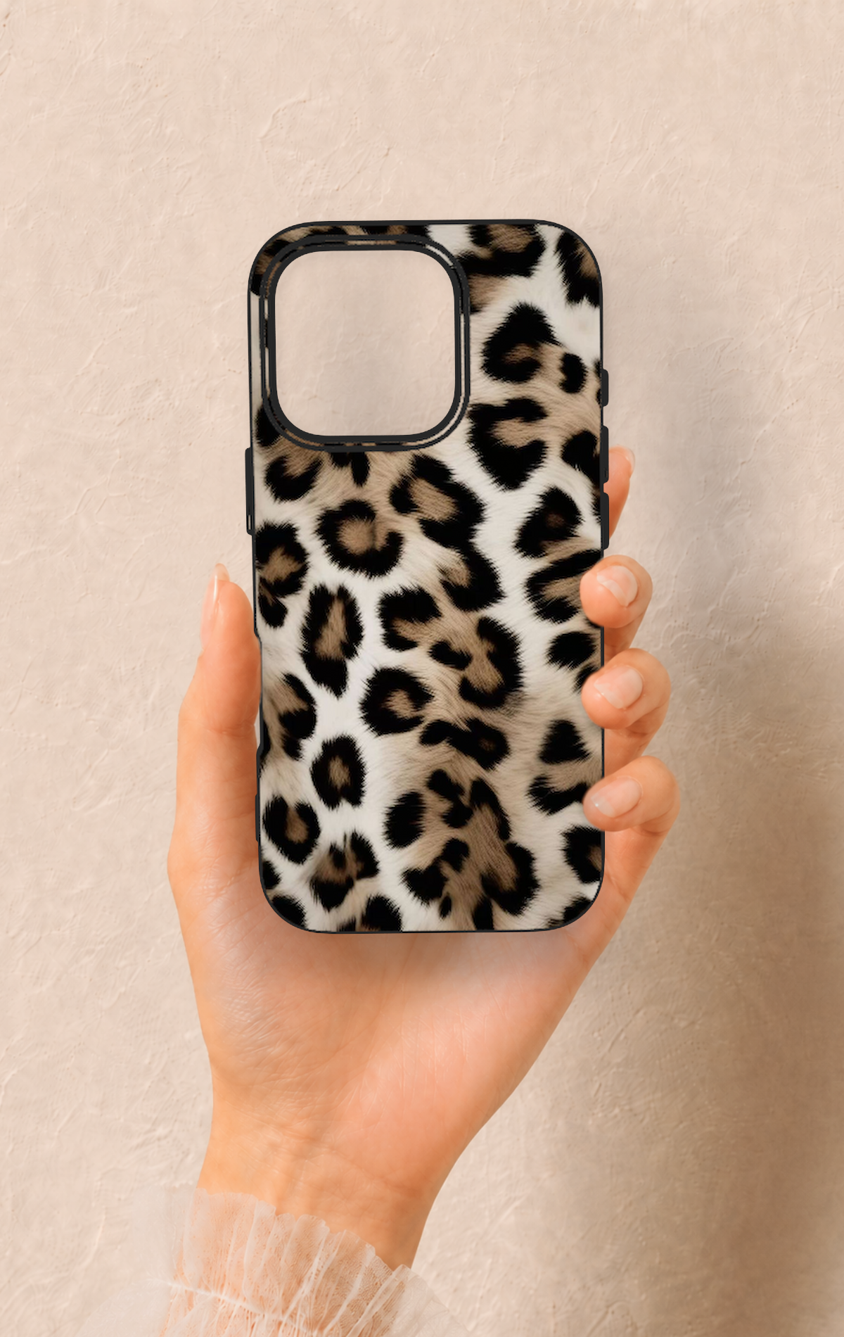 iPhone 16 Pro Uyumlu Leopar Derisi Desenli Silikon Kılıf