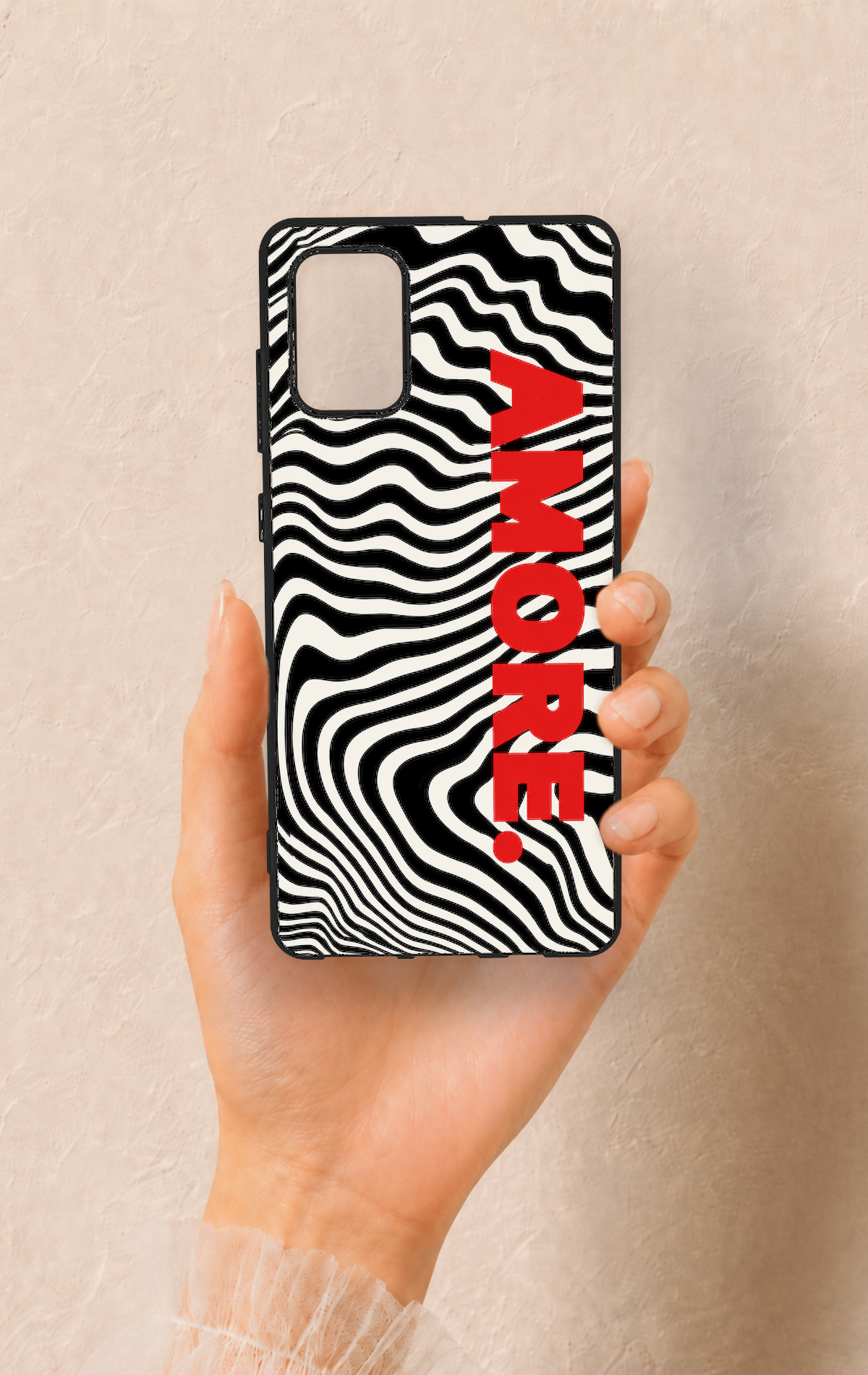 Samsung-A71 Uyumlu Zebra Amore Desenli Silikon Kılıf