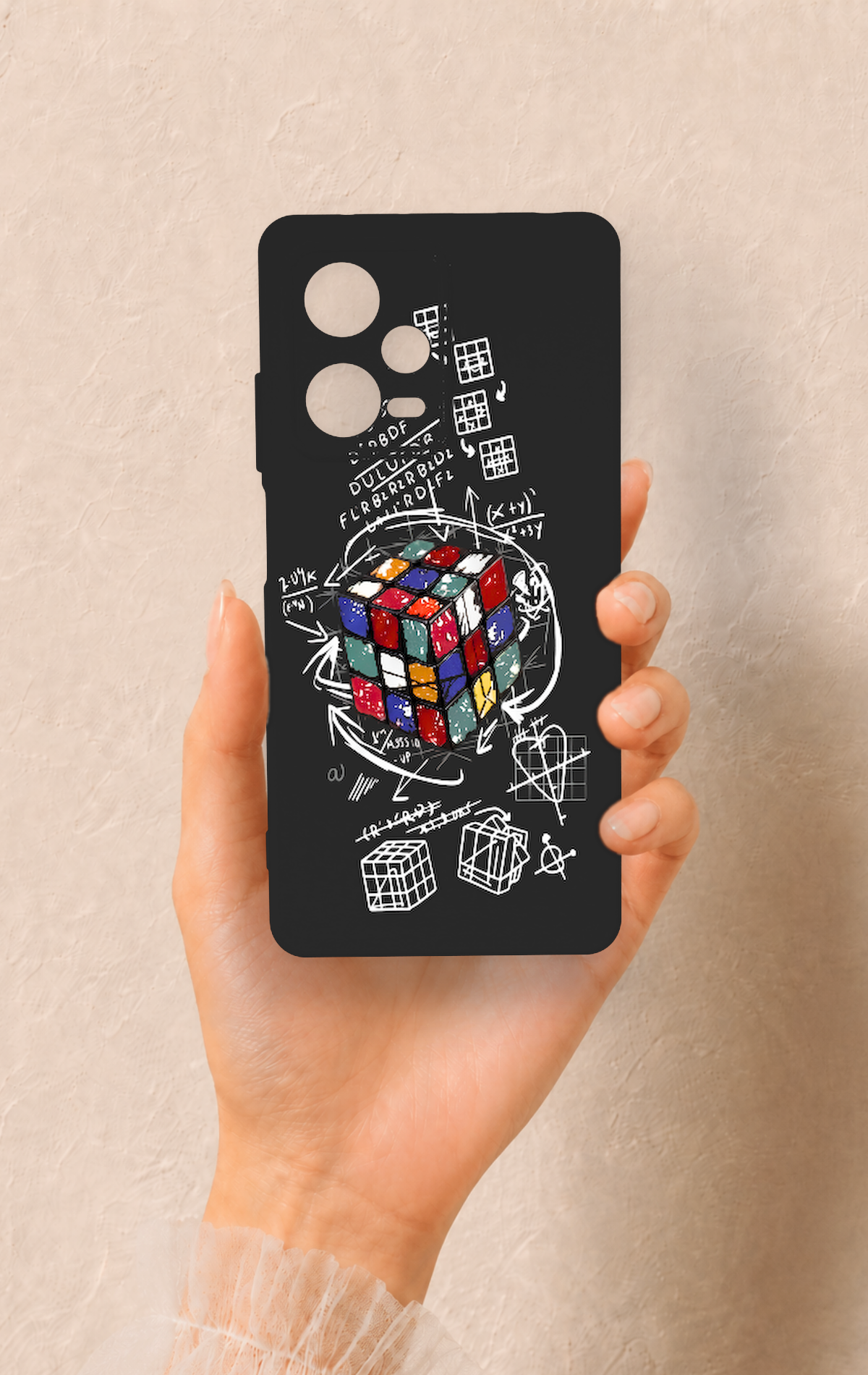 Redmi Note 12 Pro 5G Uyumlu Rubik Küb Desenli Silikon Kılıf
