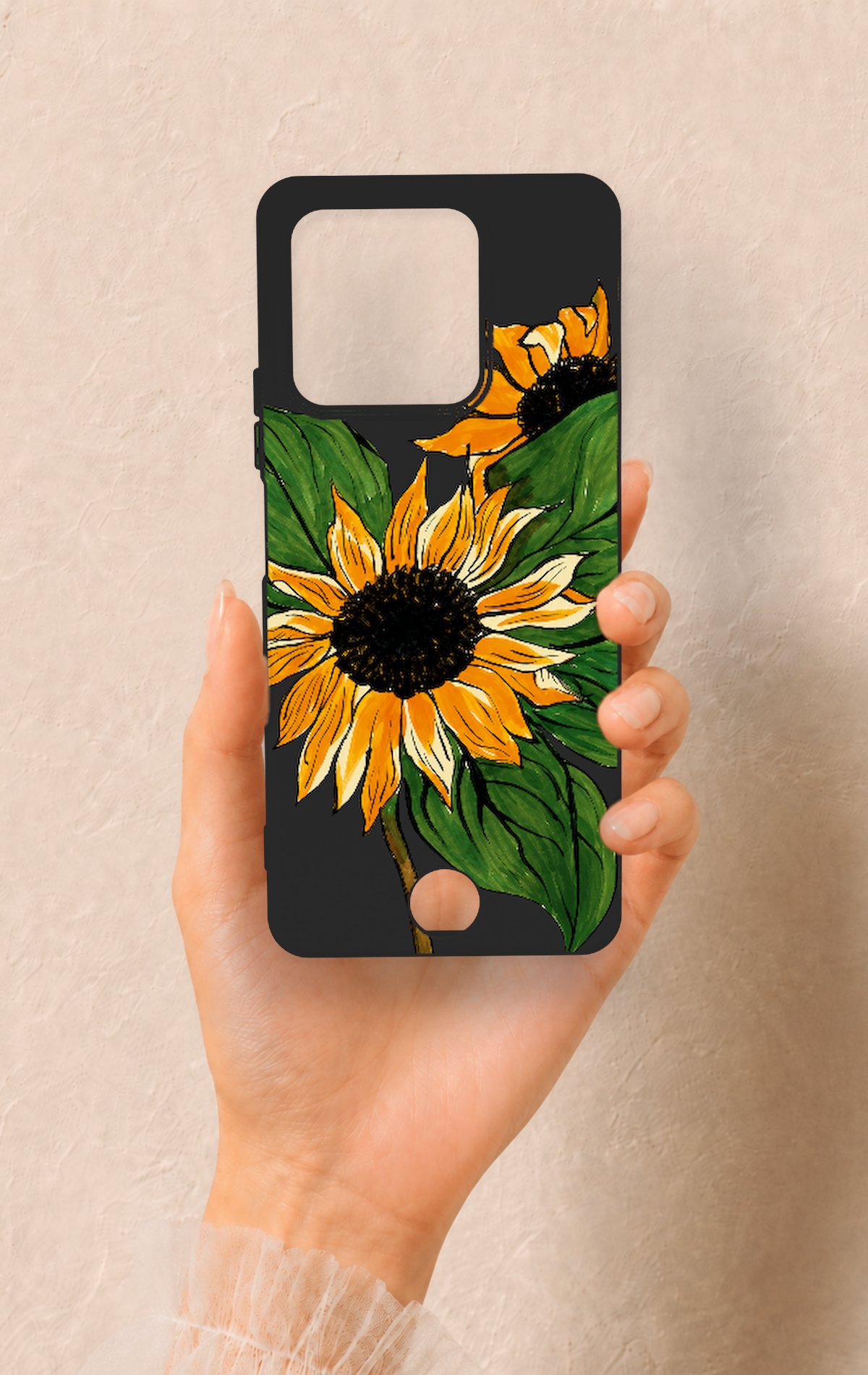 Reeder S71 Uyumlu Ay Çiçeği Desenli Silikon Kılıf