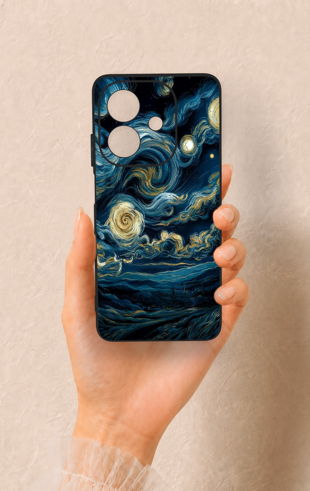 Oppo A3 Uyumlu Yıldızlı Gece Desenli Silikon Kılıf
