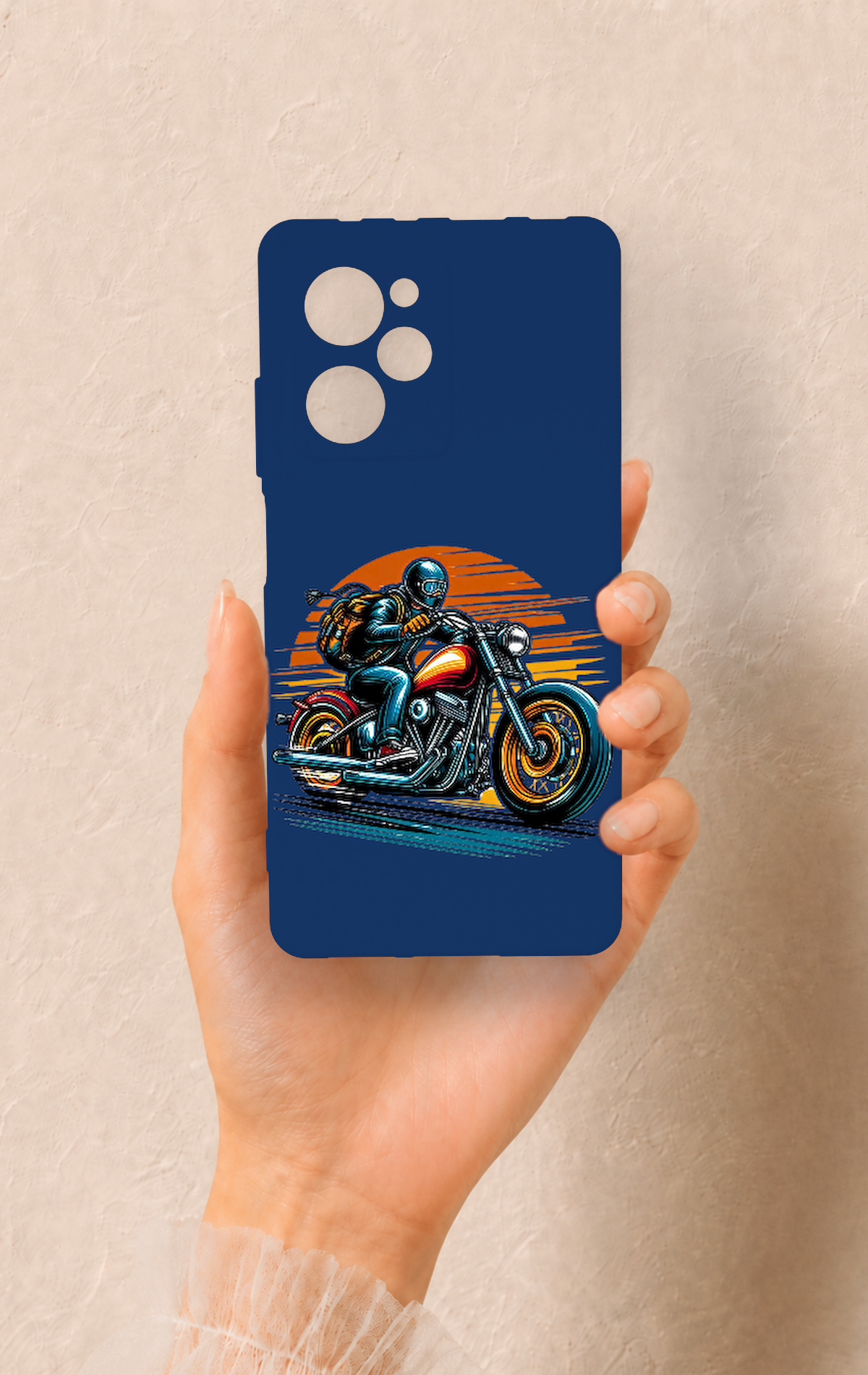 Poco X5 Pro Uyumlu Moto Rider Desenli Silikon Kılıf