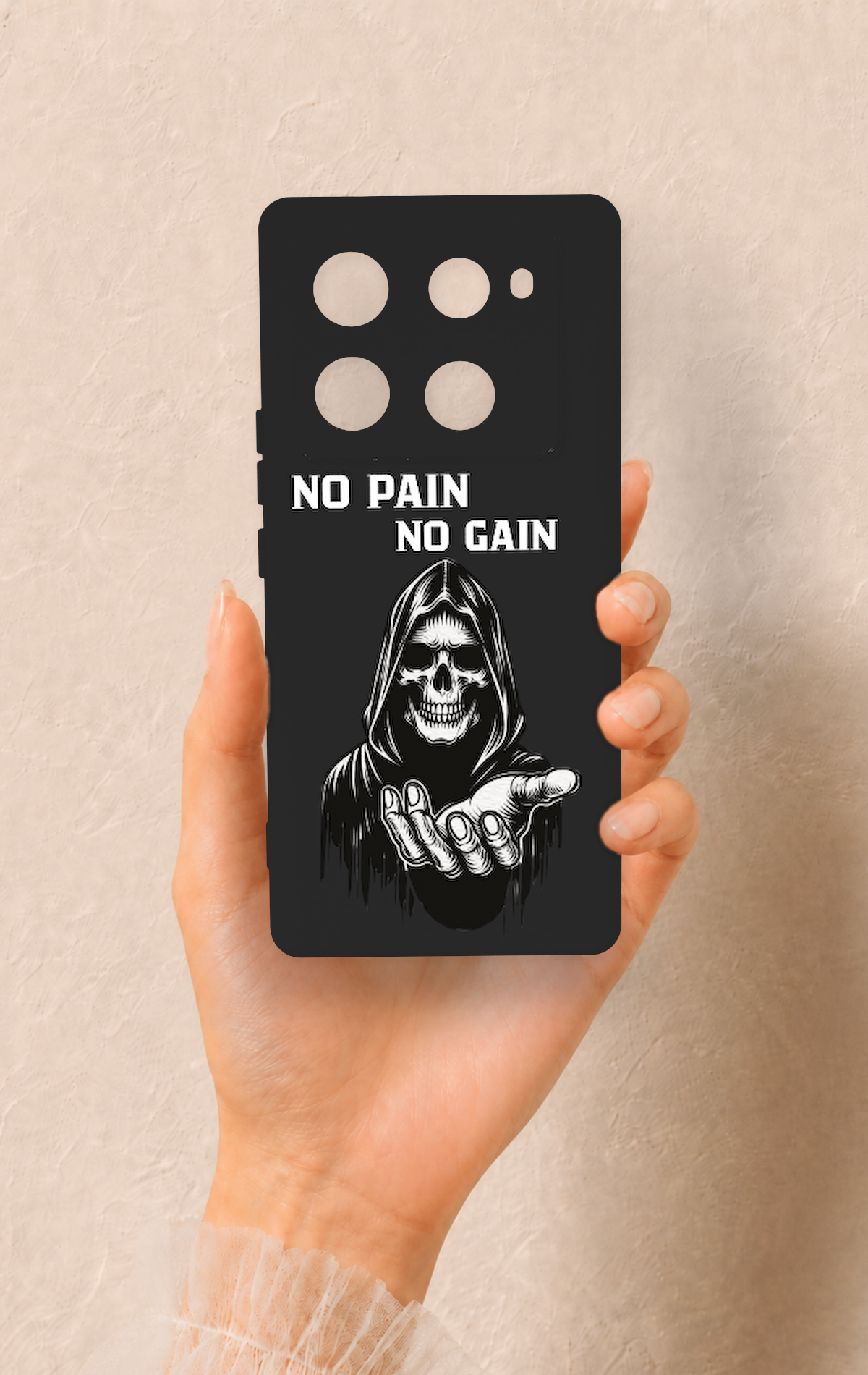 İnfinix Note 40 Pro Uyumlu No Pain No Gain Desenli Silikon Kılıf