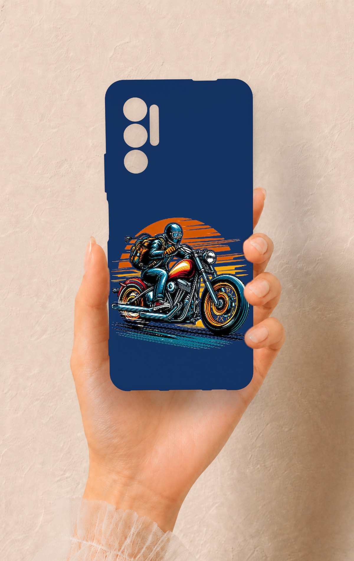 Tecno Pova 3 Uyumlu Moto Rider Desenli Silikon Kılıf