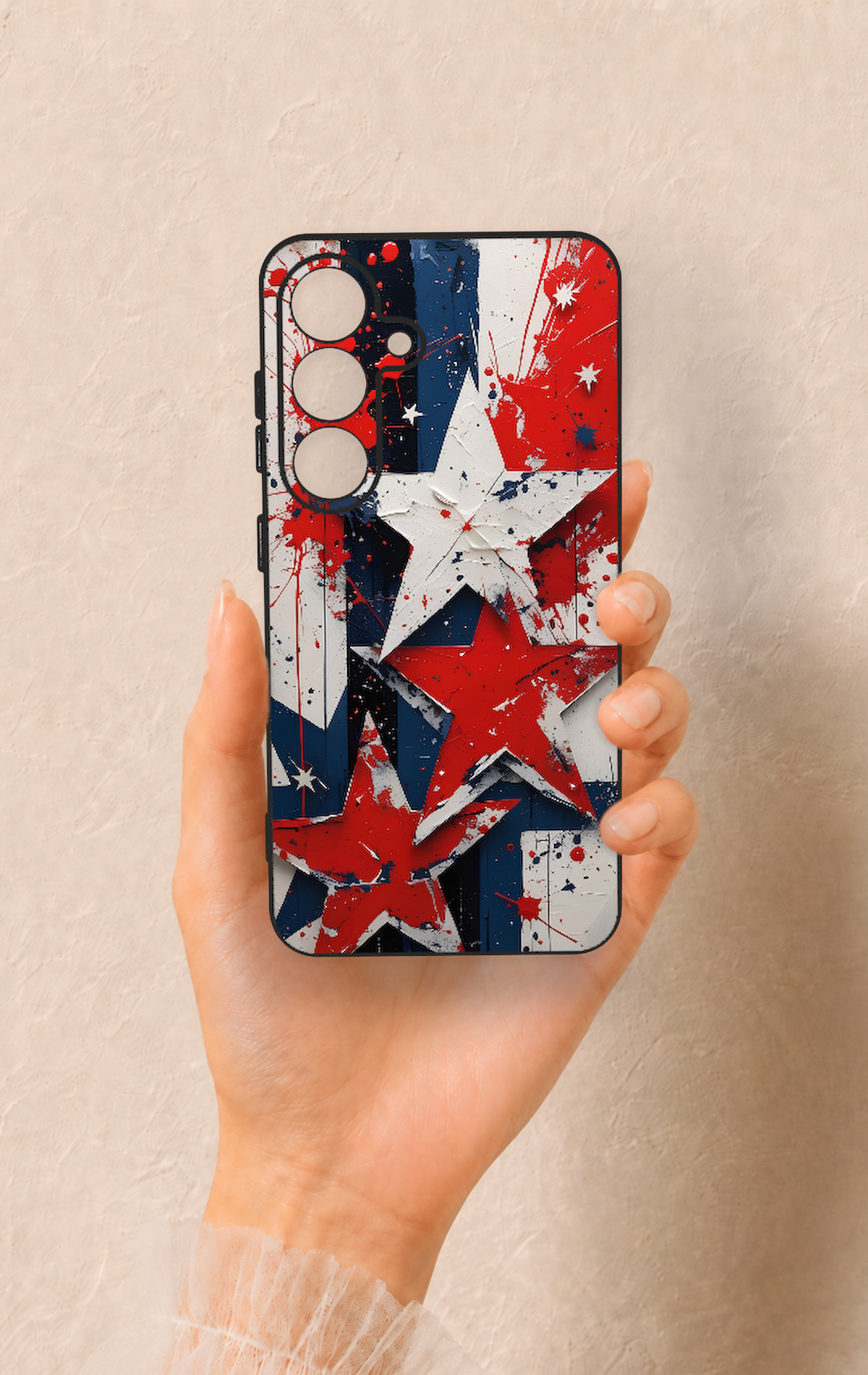 Samsung S25 Uyumlu Star Flag Desenli Silikon Kılıf