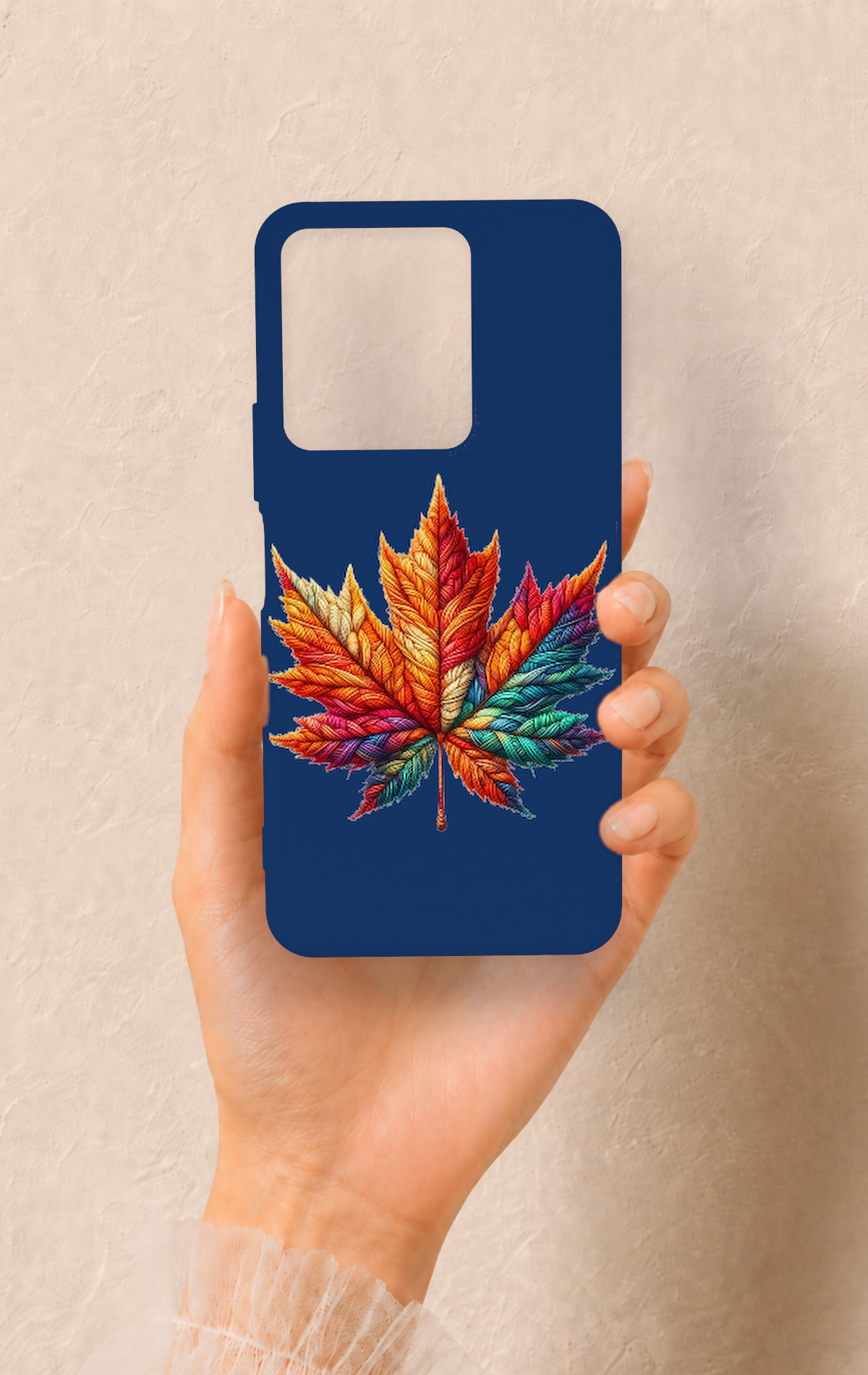 Vivo Y35 Uyumlu Renkli Yaprak Desenli Silikon Kılıf
