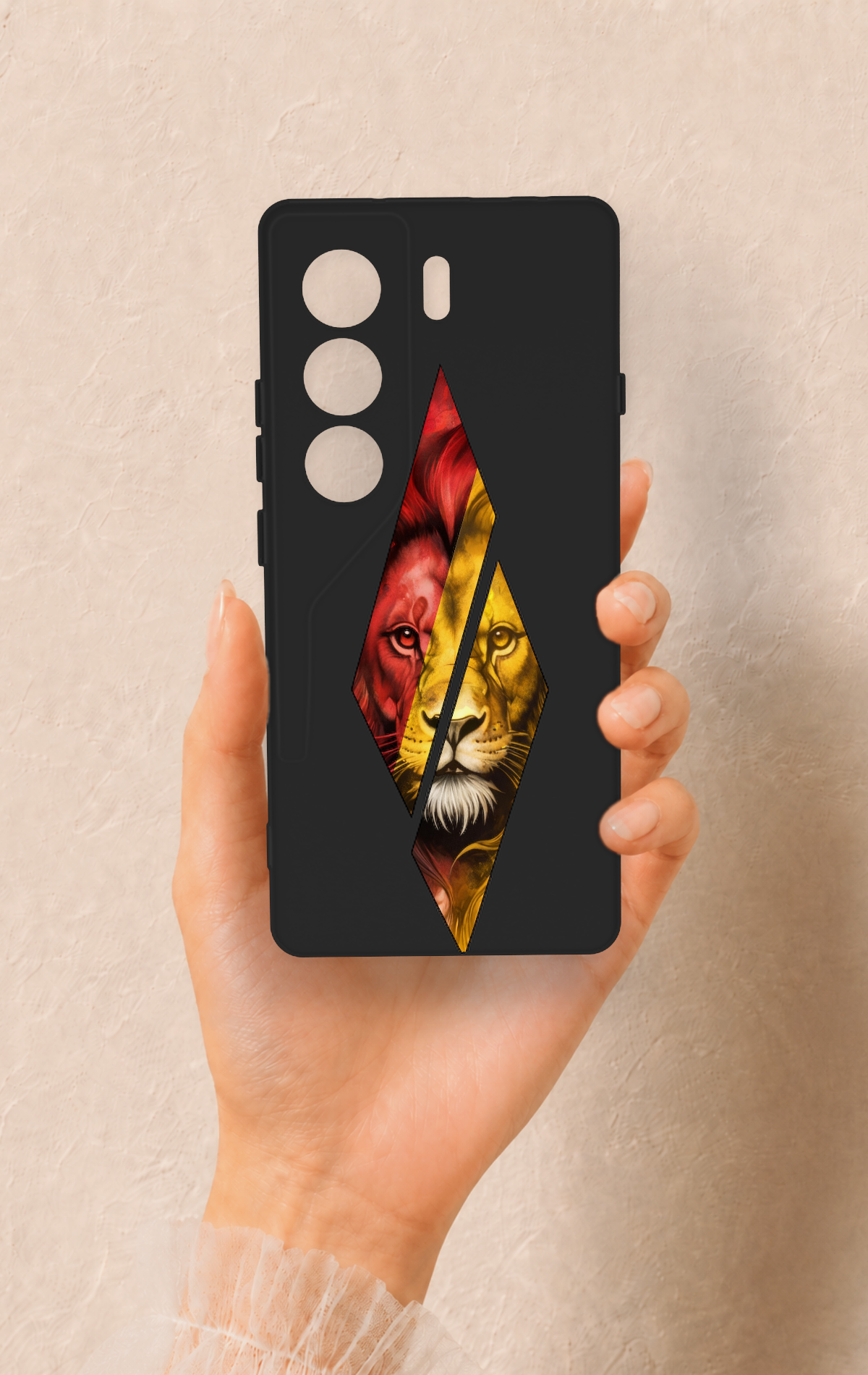 Tecno Camon 40 4G Uyumlu Kesik Aslan Desenli Silikon Kılıf
