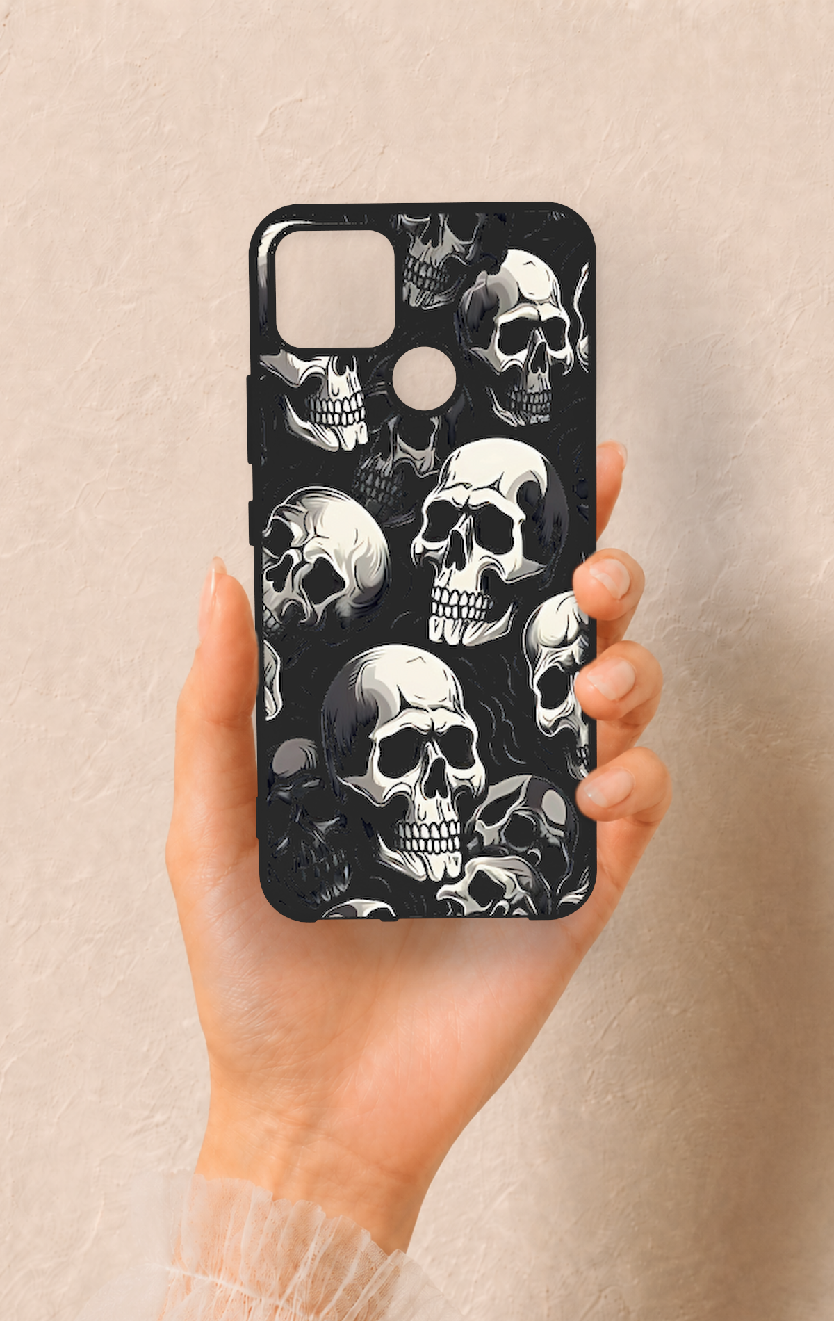 Realme C25 Uyumlu Kuru Kafa Desenli Silikon Kılıf