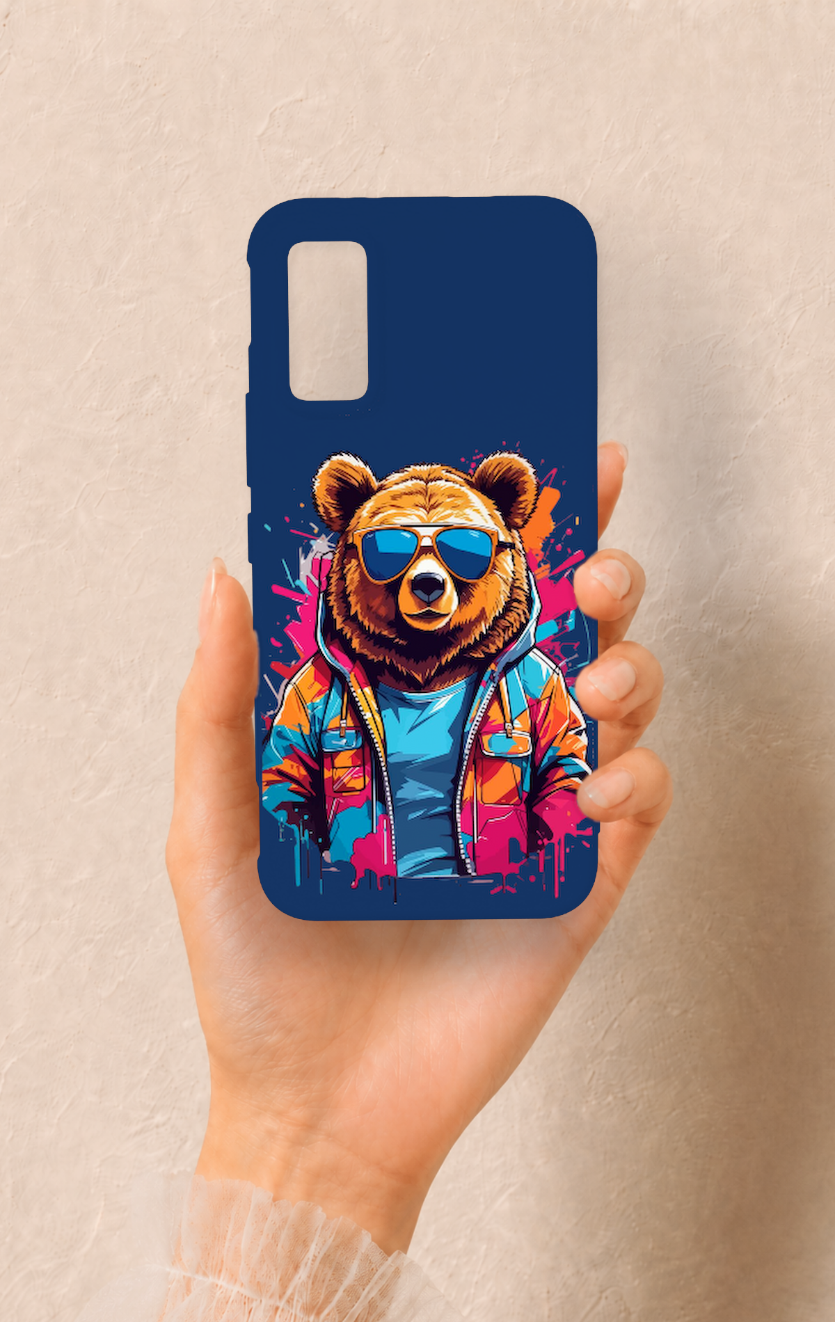 İnfinix Gt 30 Pro Uyumlu Gözlüklü Ayı Desenli Silikon Kılıf