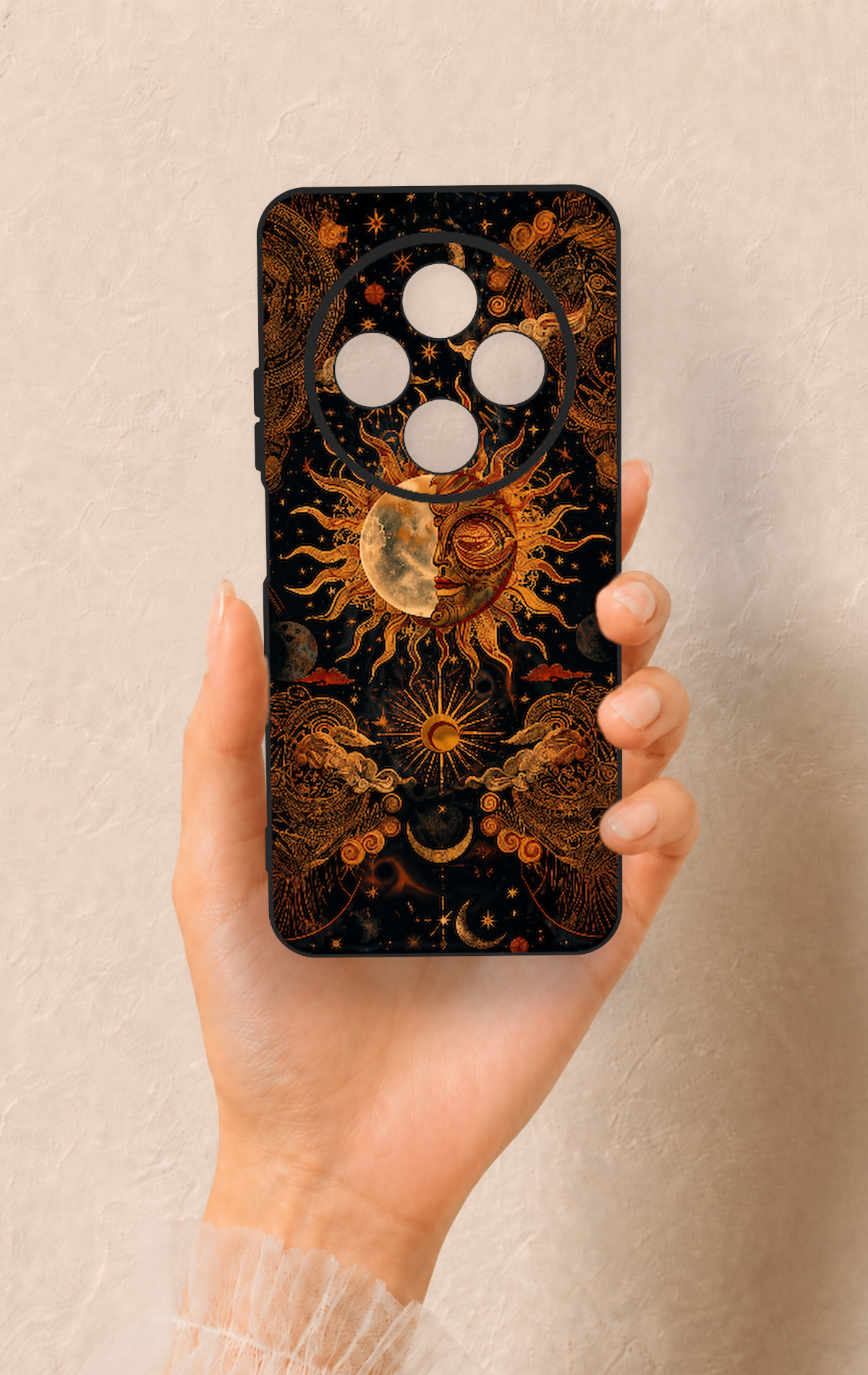Redmi 14C Uyumlu Mistik Güneş Desenli Silikon Kılıf