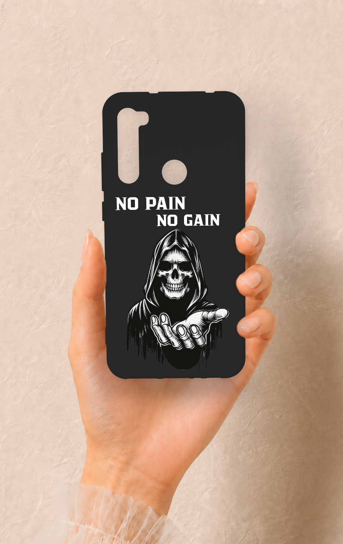 Redmi Note 8 Uyumlu No Pain No Gain Desenli Silikon Kılıf