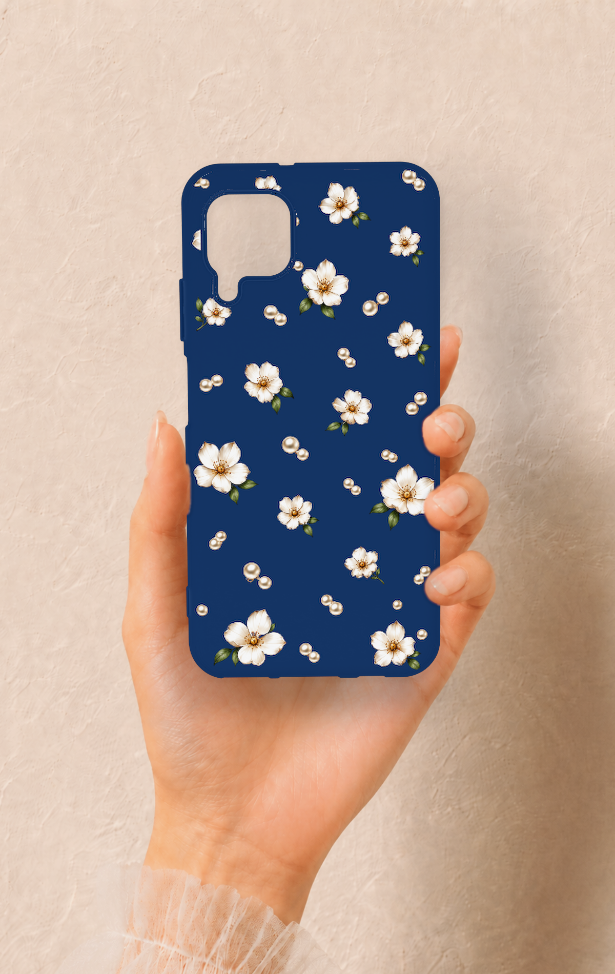 Huawei P40 Lite Uyumlu Papatya İnci Desenli Silikon Kılıf