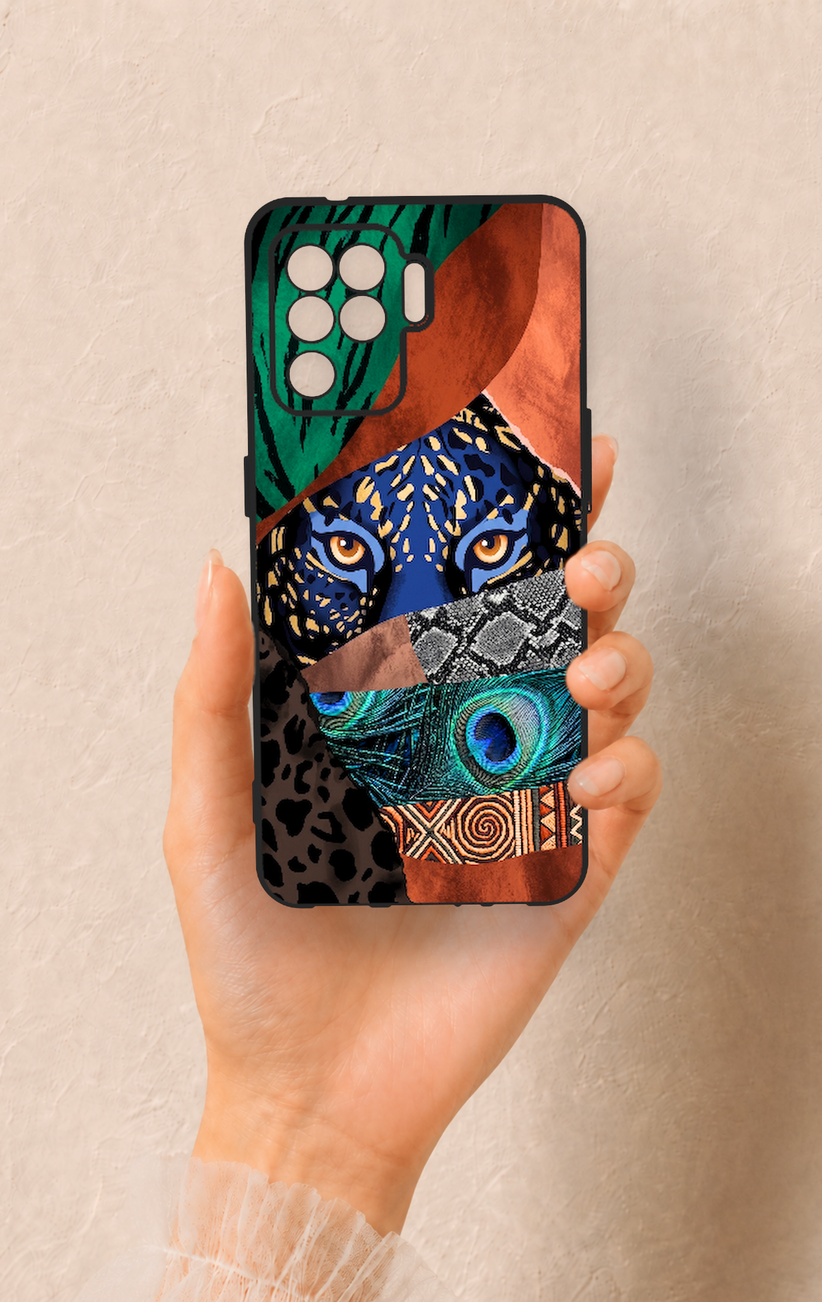 Oppo Reno 5 Lite Uyumlu Amazon Kaplan Desenli Silikon Kılıf