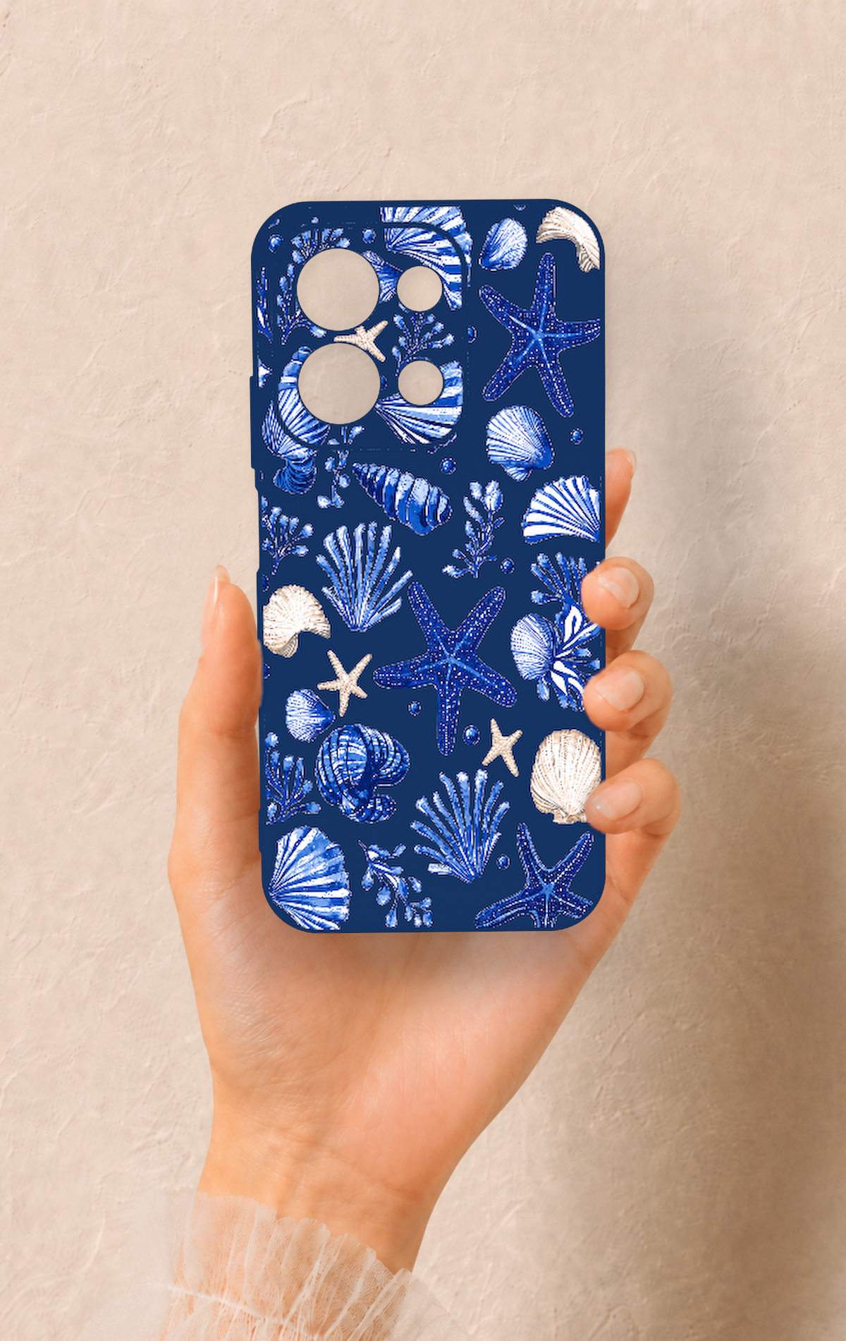 Redmi 15C 4G Uyumlu Deniz Kabuğu Desenli Silikon Kılıf