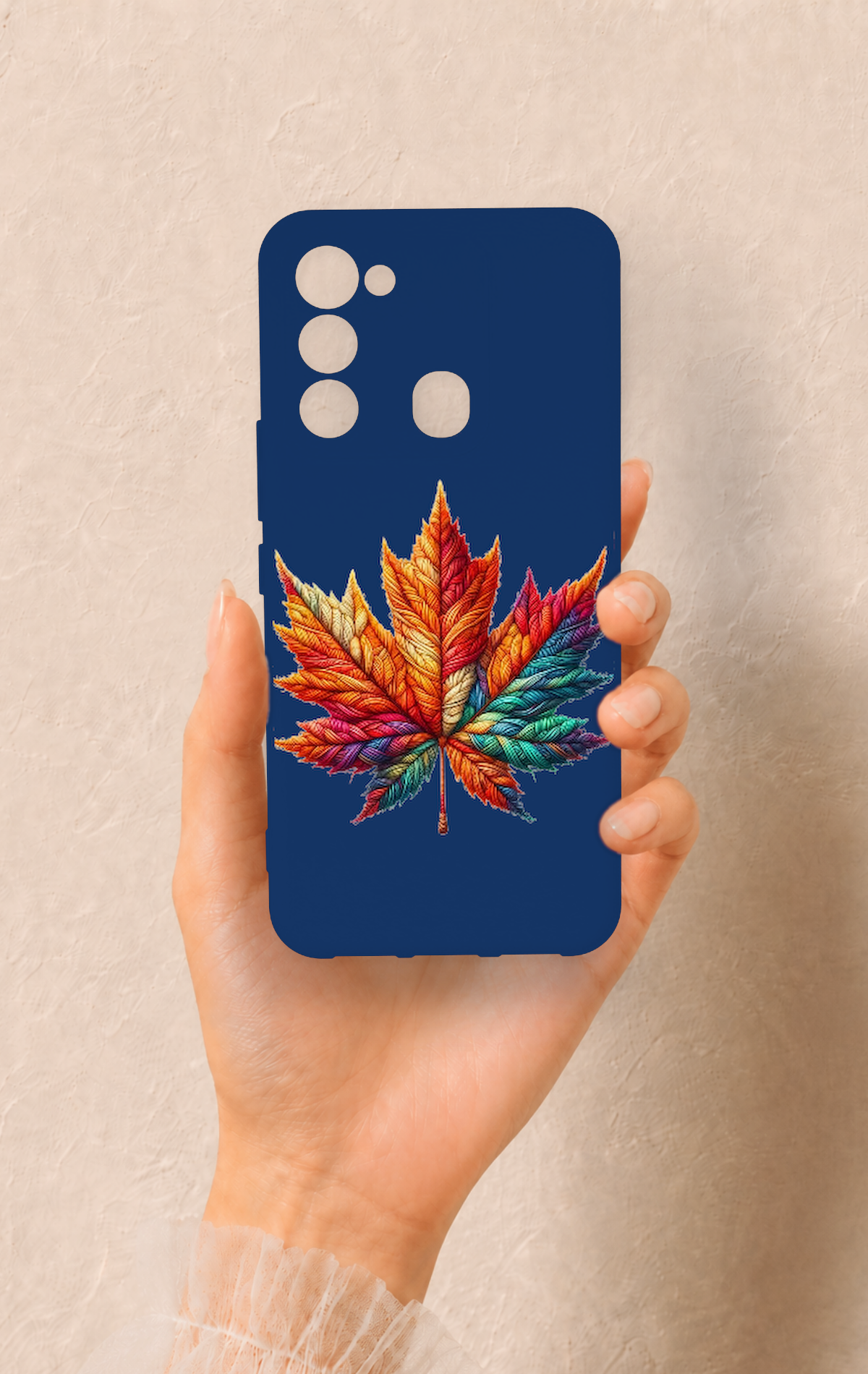 Tecno Spark 8C Uyumlu Renkli Yaprak Desenli Silikon Kılıf
