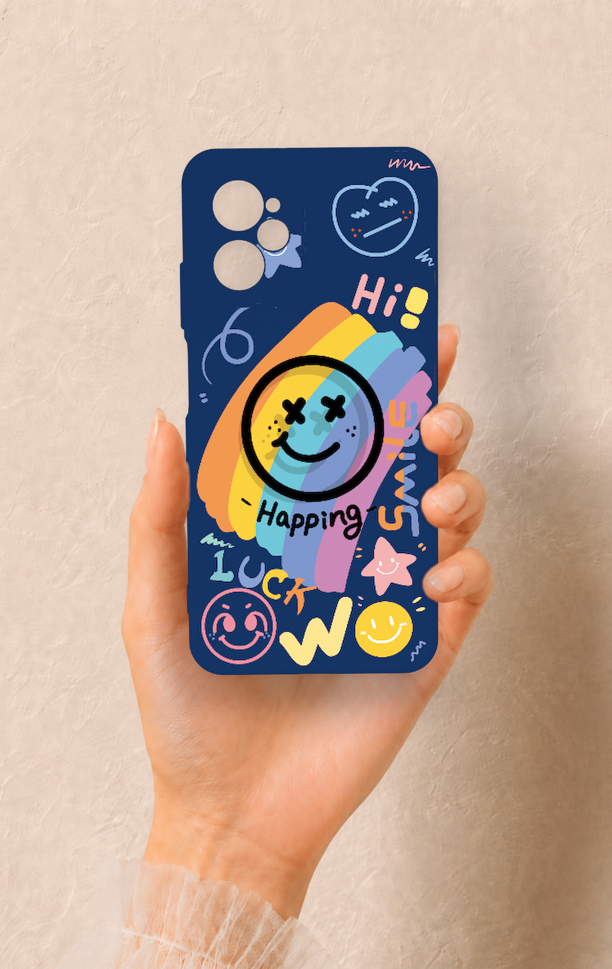Casper Via X30 Uyumlu Happing Smile Desenli Silikon Kılıf