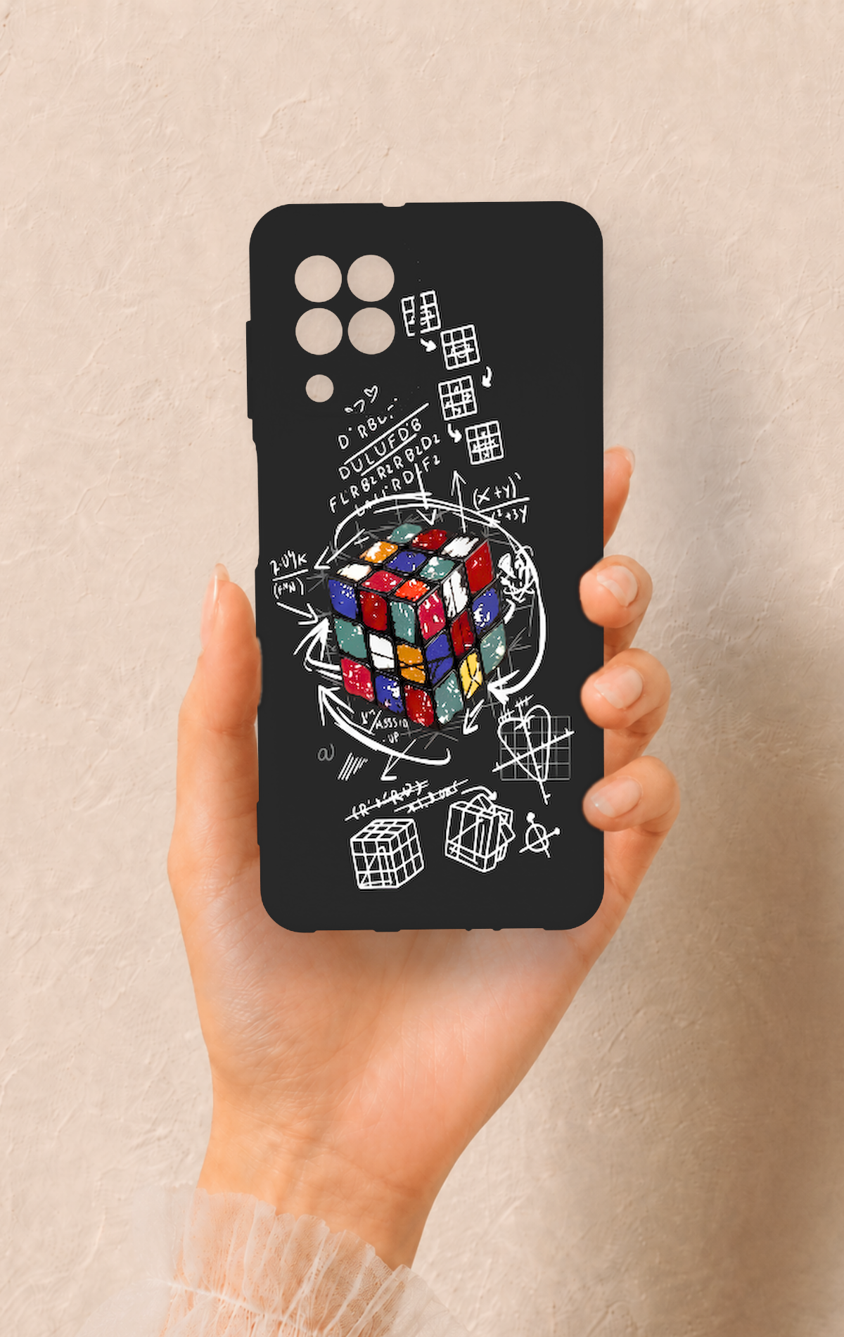 Samsung A22 Uyumlu Rubik Küb Desenli Silikon Kılıf