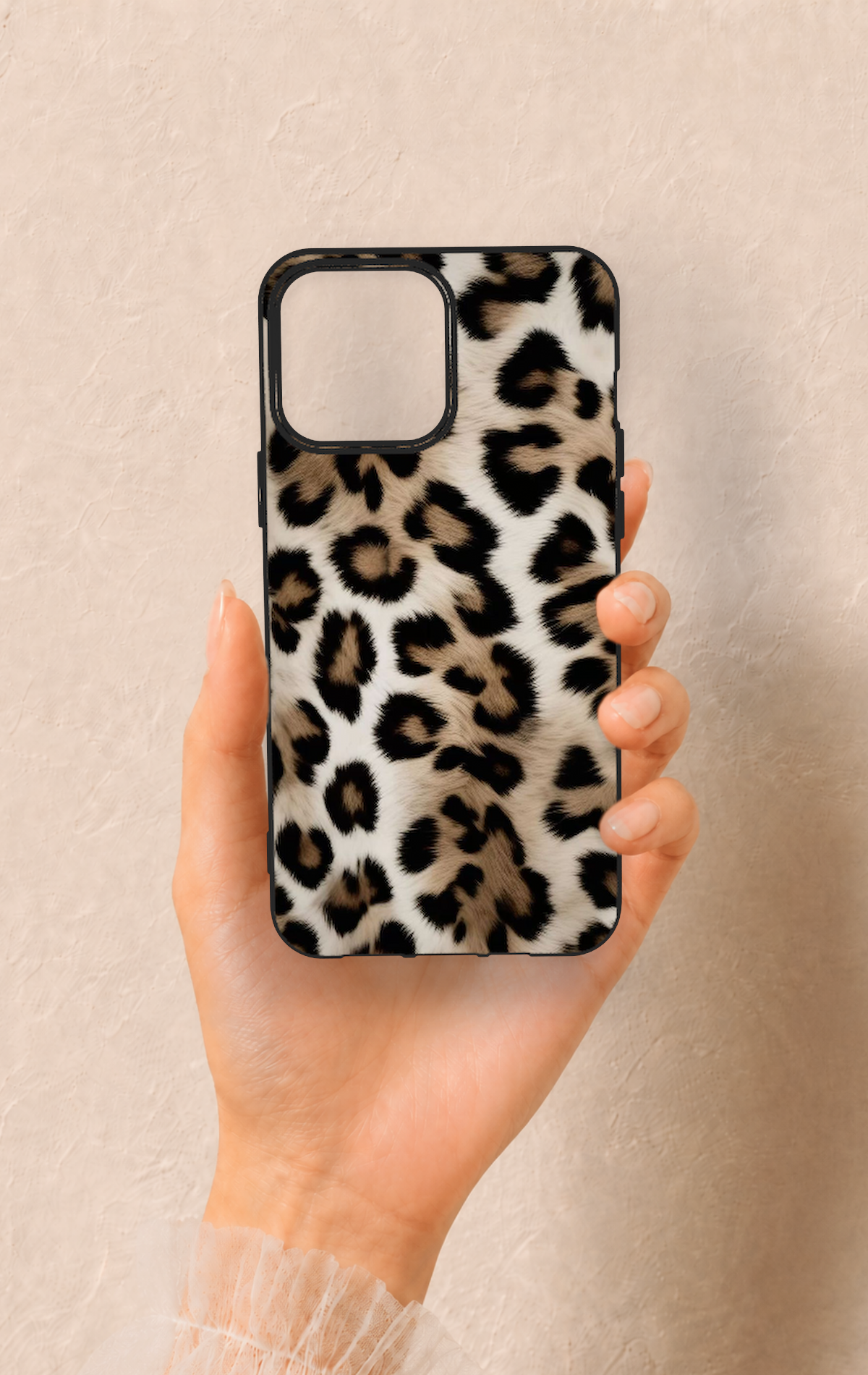 iPhone 13 Pro Max Uyumlu Leopar Derisi Desenli Silikon Kılıf