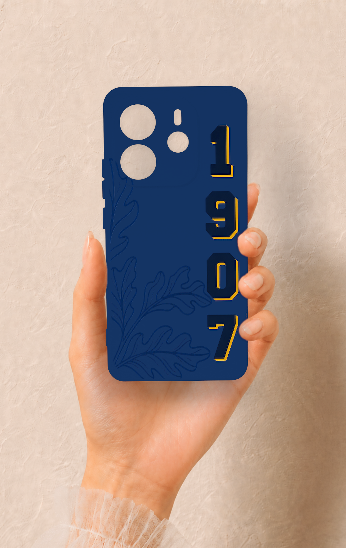 Redmi Note 14 4G Uyumlu 1907 Palamut Desenli Silikon Kılıf