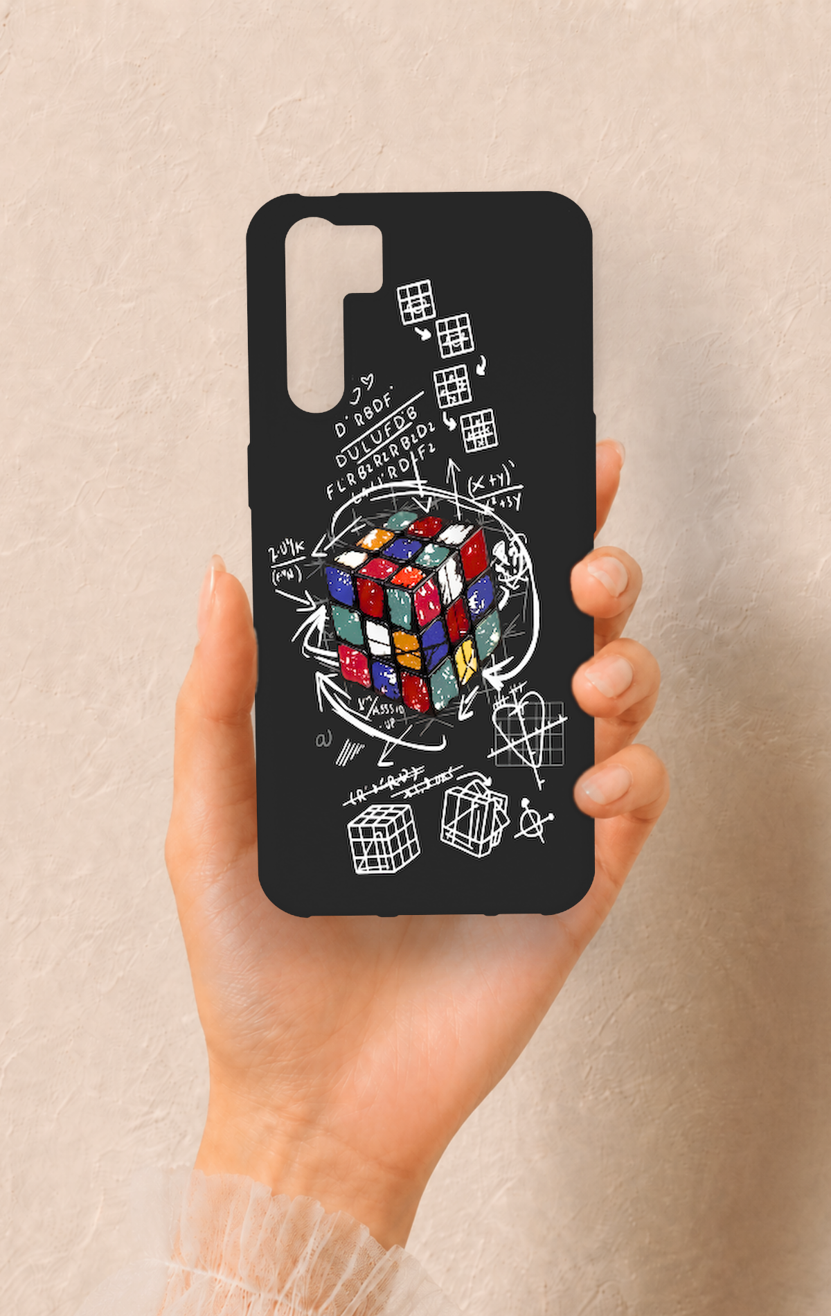 Oppo A91 Uyumlu Rubik Küb Desenli Silikon Kılıf