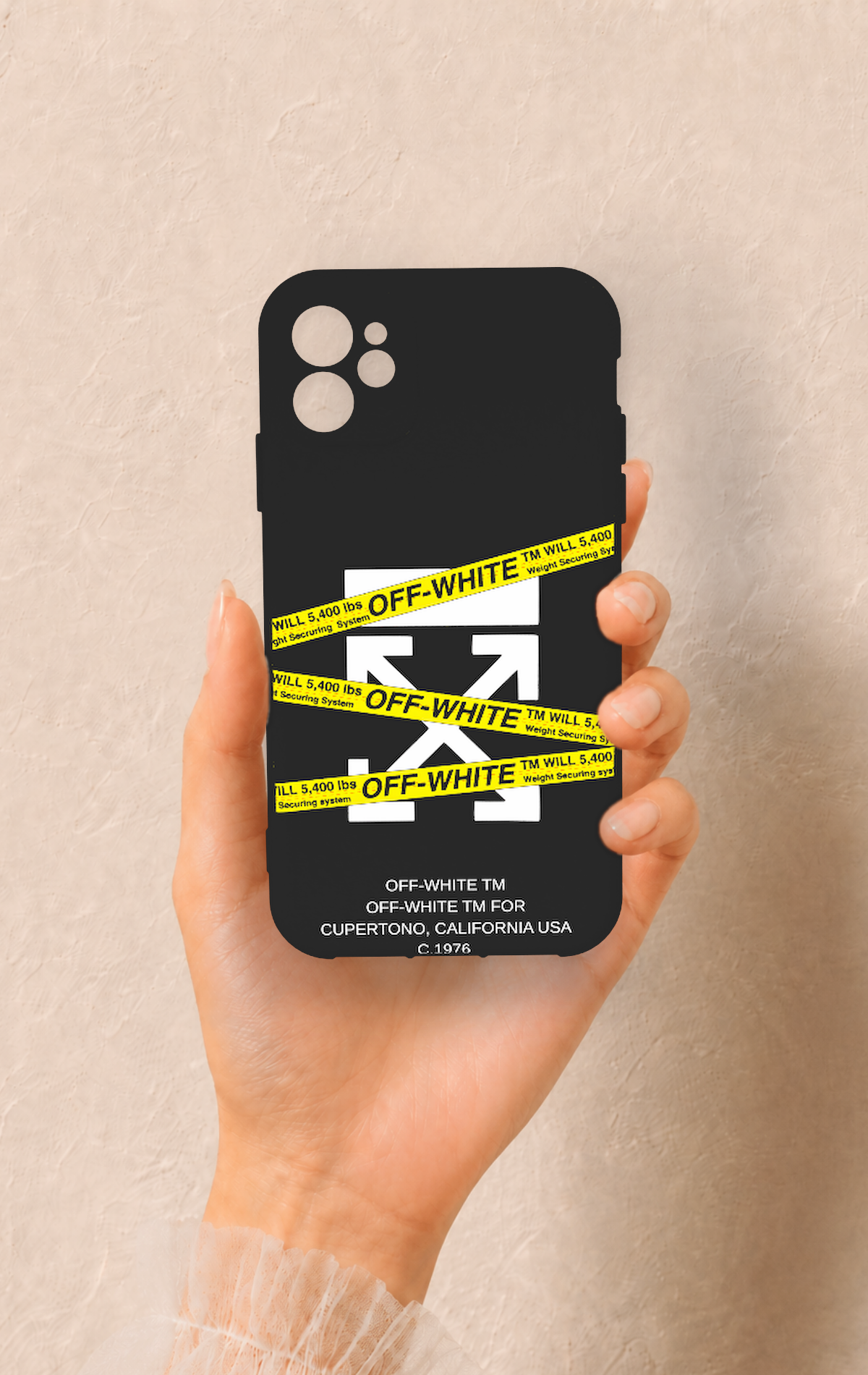 iPhone 11 Uyumlu Off White Desenli Silikon Kılıf