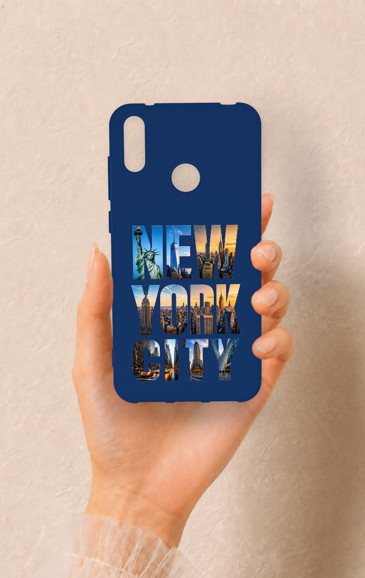 Huawei Y7 2019 Uyumlu New York City Desenli Silikon Kılıf
