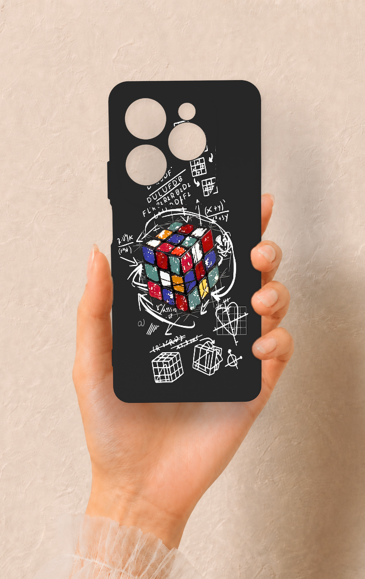 İnfinix Hot 40 Pro Uyumlu Rubik Küb Desenli Silikon Kılıf