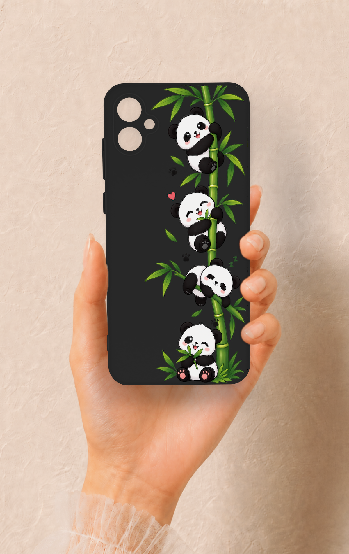 Samsung A05 Uyumlu Sevimli Panda Bambu Desenli Silikon Kılıf